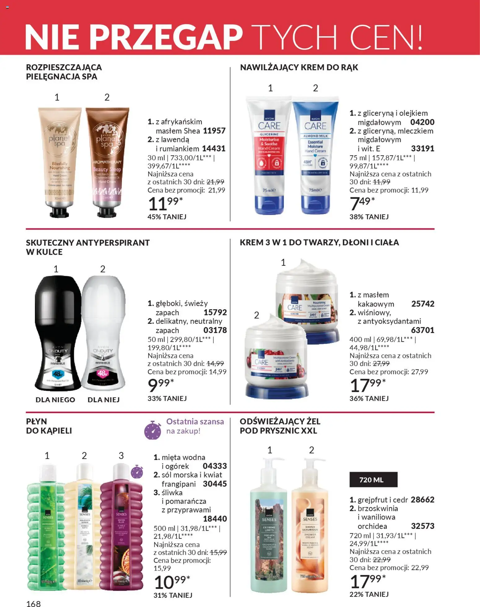 Avon Katalog 3 2026 od 01.03.2026 | Strona: 168 | Produkty: Brzoskwinia, Zapach, Krem do rąk, Antyperspirant
