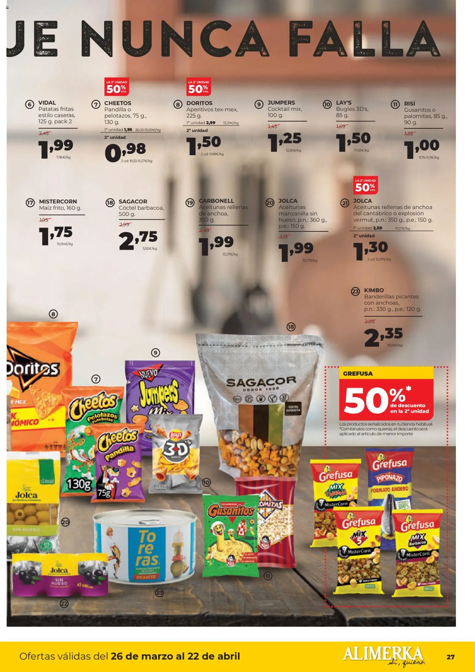 Alimerka Mensual del 26 de marzo al 22 de abril Castilla y León │ válido desde el 26.03.2026 | Página: 27 | Productos: Barbacoa, Anchoa