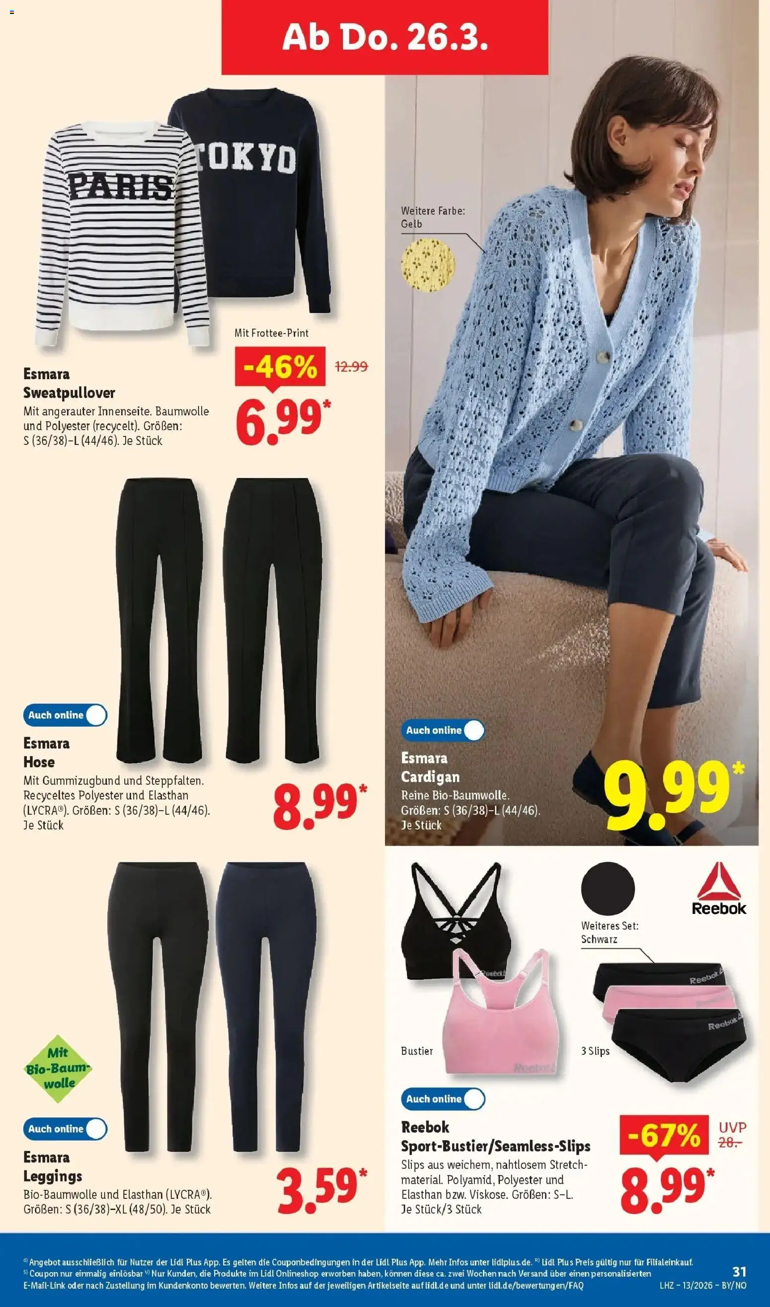 Lidl Prospekt Braunschweig – gültig ab 23.03.2026 | Seite: 47 | Produkte: Cardigan, Hose, Leggings