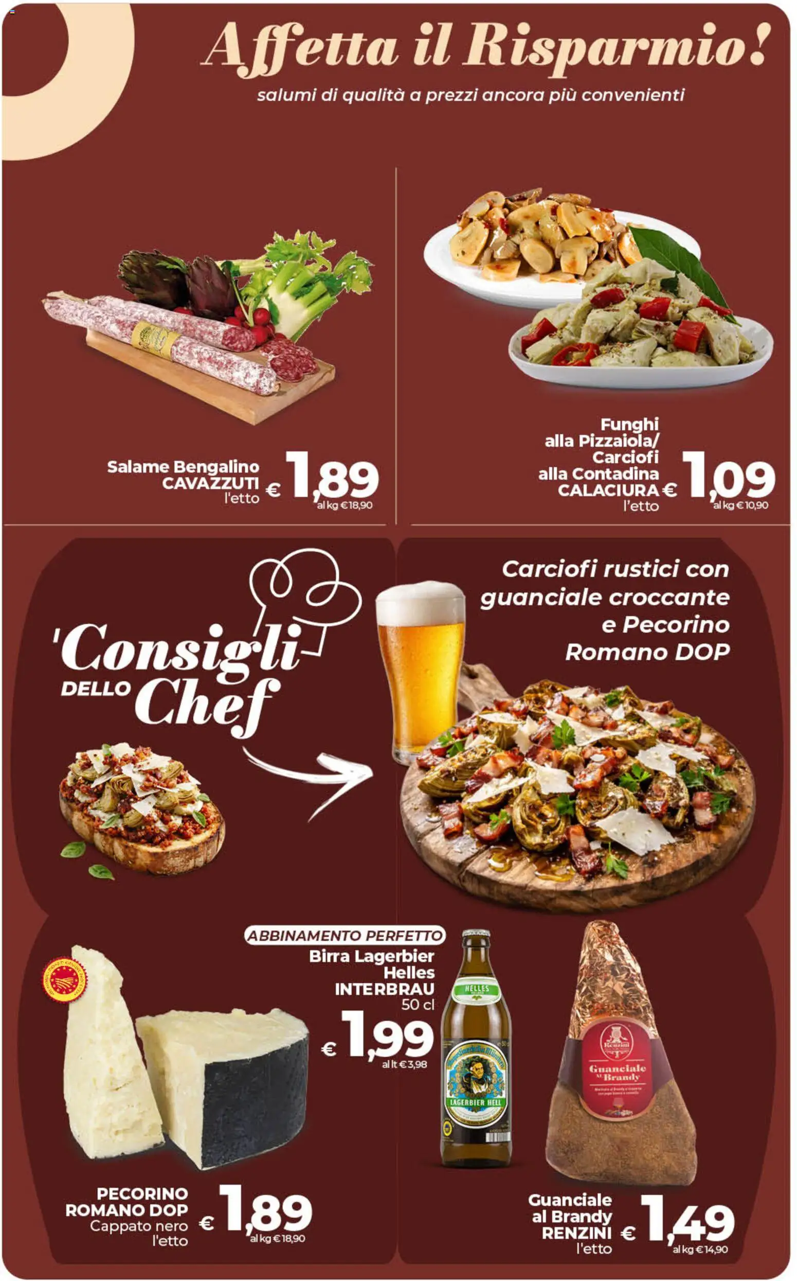 Volantino Ipercoop del 17.03.2026 | Pagina: 19 | Prodotti: Funghi, Pecorino Romano, Pecorino, Brandy