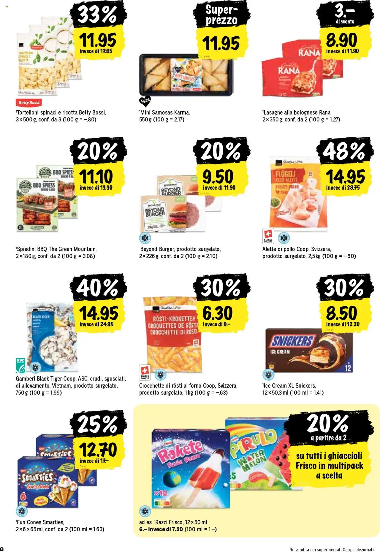 Coop - Una settimana di azioni ab 24.07.2025 | Seite: 8 | Produkte: Burger, Snickers