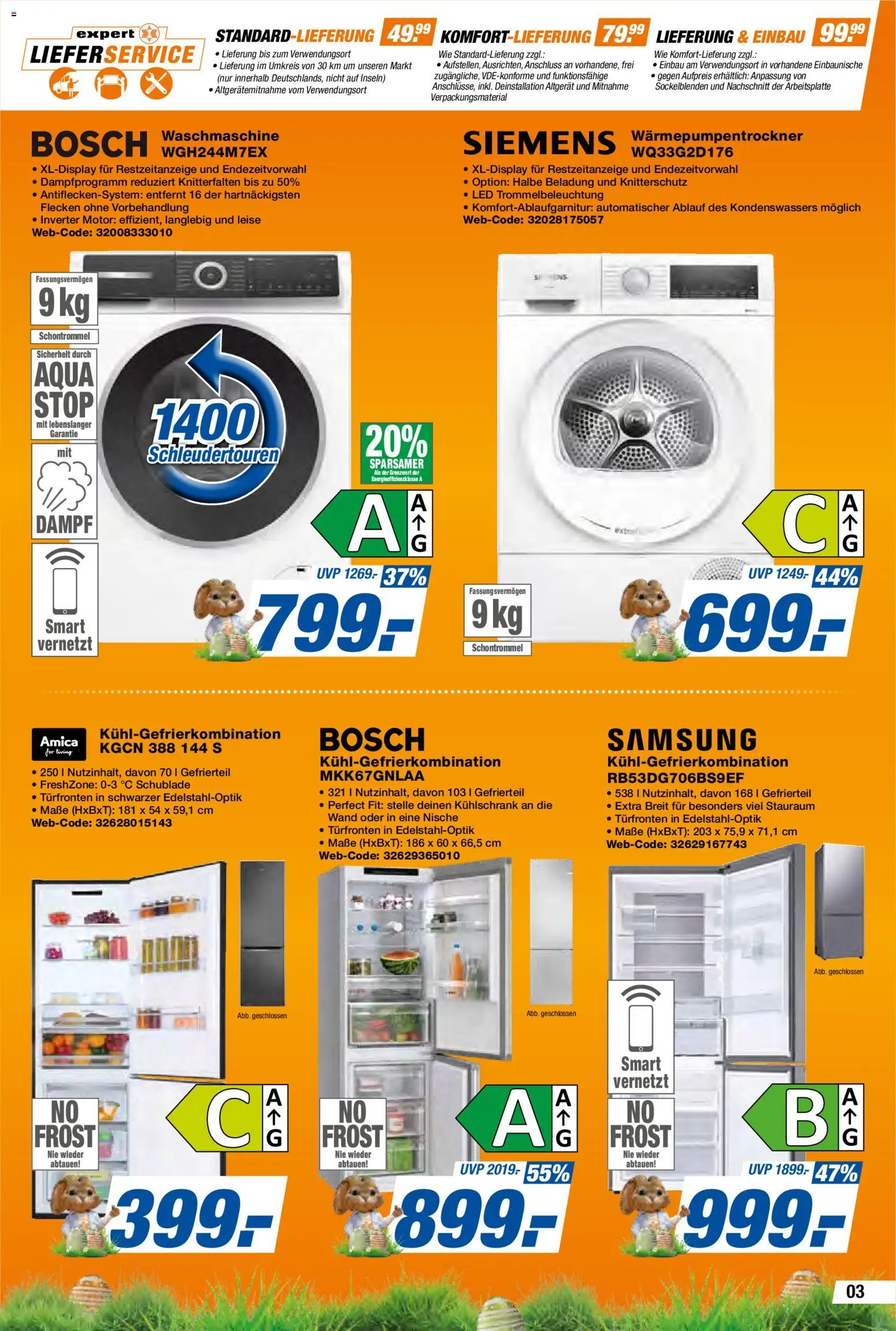 Expert Prospekt 	 – gültig ab 13.03.2026 | Seite: 3 | Produkte: Bosch, Waschmaschine, Samsung, Kühlgefrierkombination