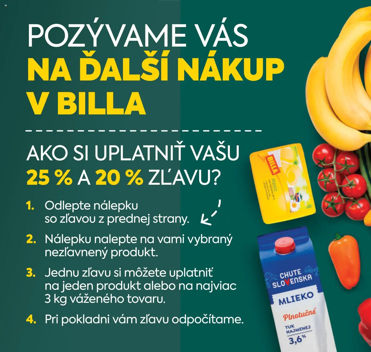 Nové Billa akcie – leták je platný od 12.11.2025 | Strana: 2 | Produkty: Mlieko