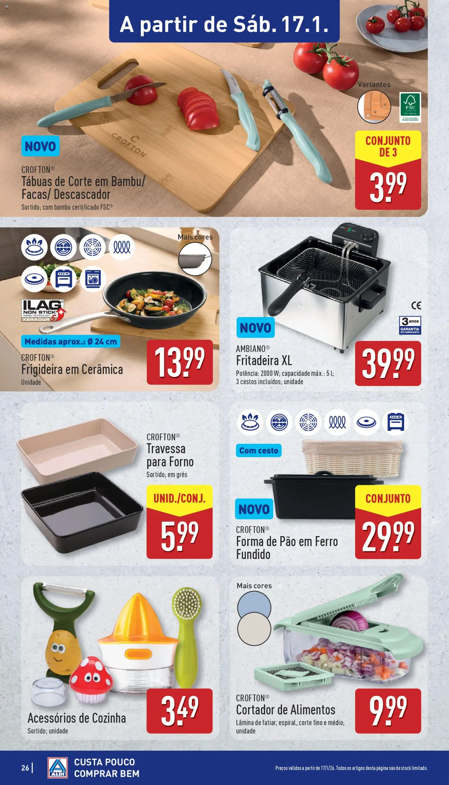 Aldi folheto │ válido de 12.01.2026 | Página: 26 | Produtos: Forno, Cortador, Ferro, Frigideira