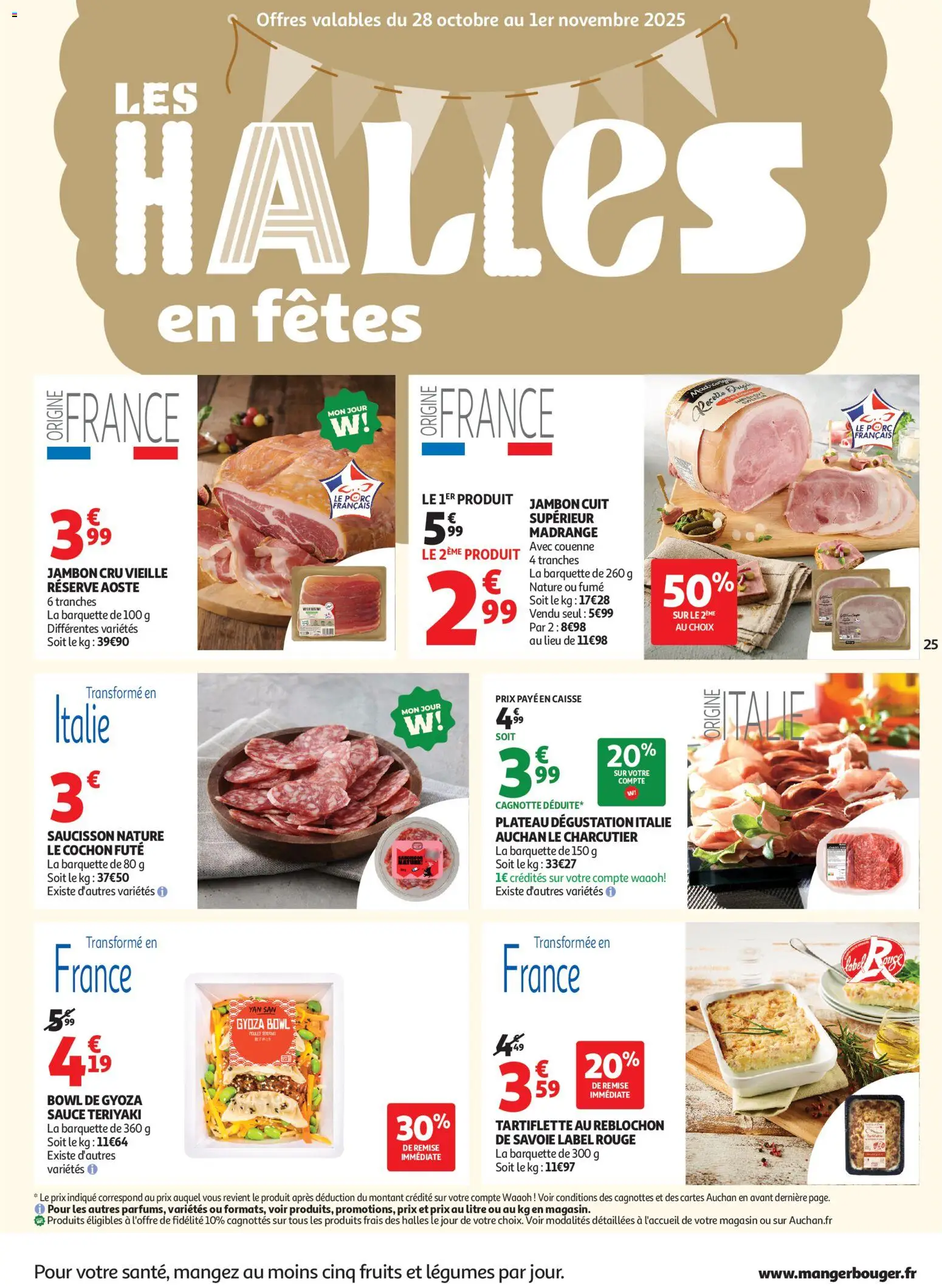 {H1} | Page: 25 | Produits: Saucisson, Jambon Cru, Tartiflette, Jambon