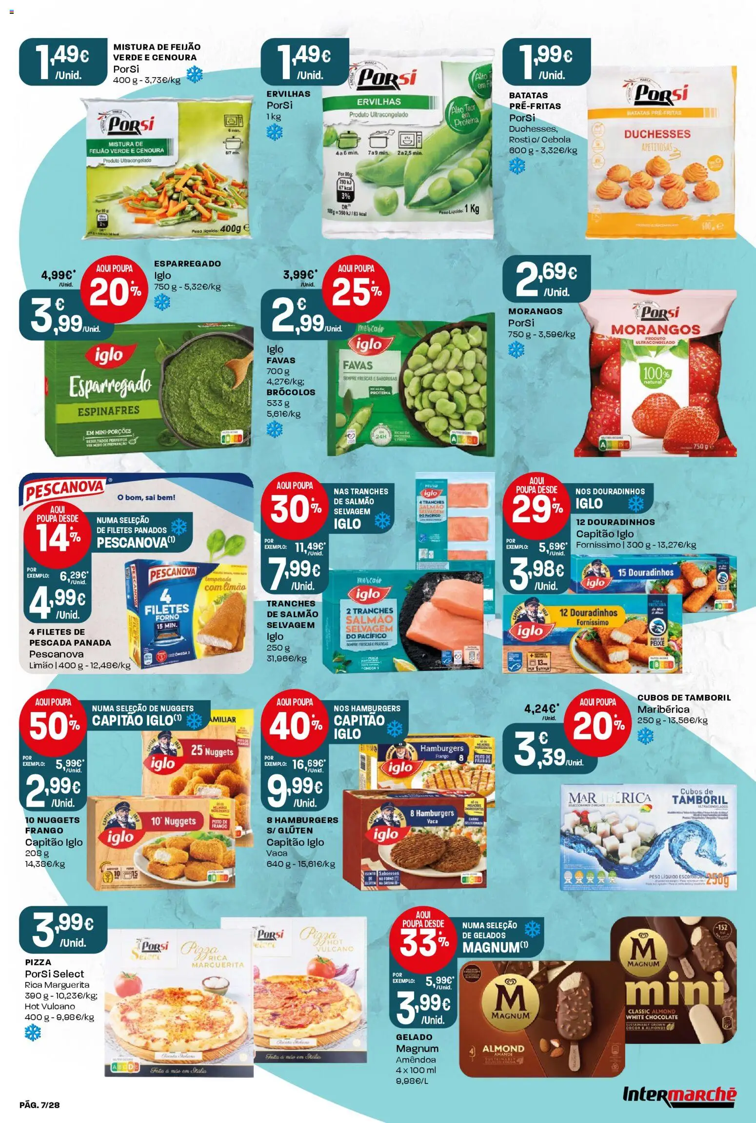 Intermarché Folheto Contact │ válido de 19.03.2026 | Página: 7 | Produtos: Morangos, Cenoura, Nuggets, Proteina