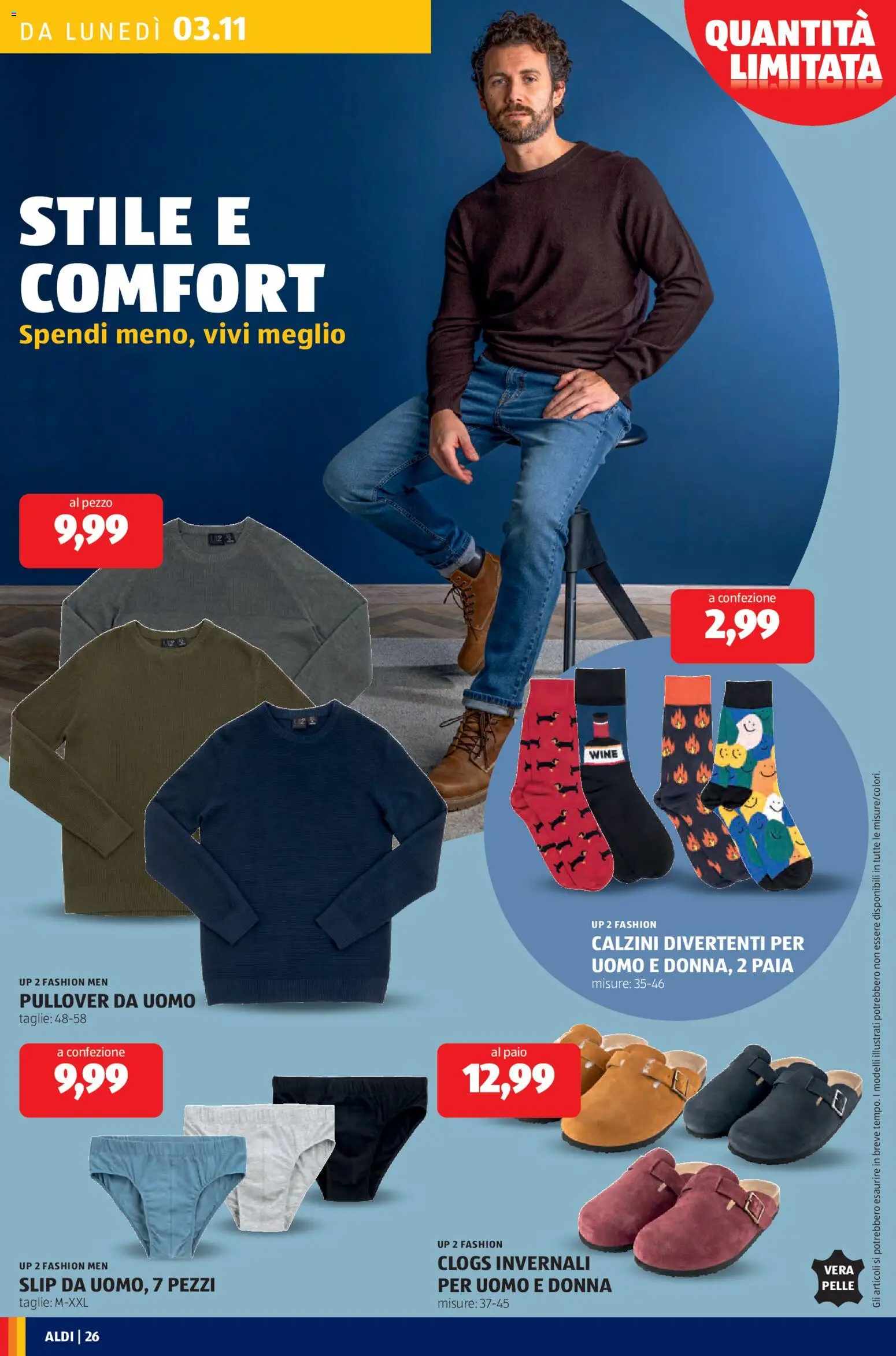 Volantino Aldi del 03.11.2025 | Pagina: 26 | Prodotti: Calzini, Slip