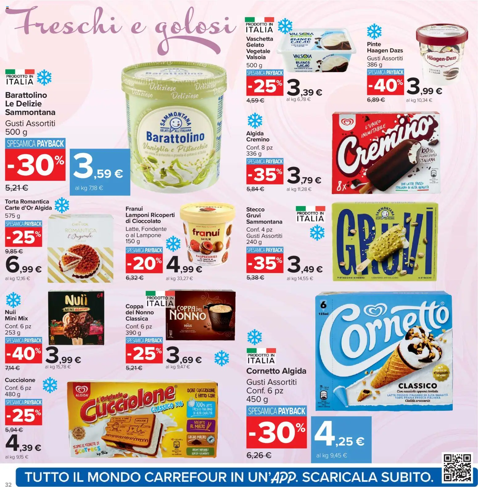 Volantino Carrefour del 24.03.2026 | Pagina: 32 | Prodotti: Cioccolato, Gelato, Latte, Nocciole