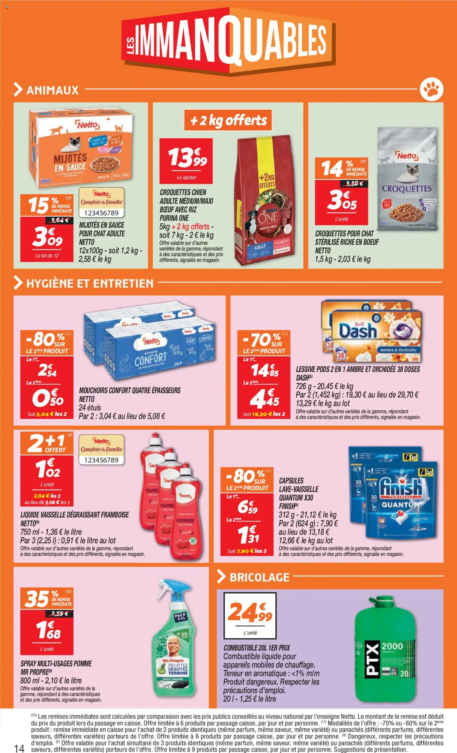 {H1} | Page: 14 | Produits: Pomme, Liquide vaisselle, Orchidée, Croquettes pour chat