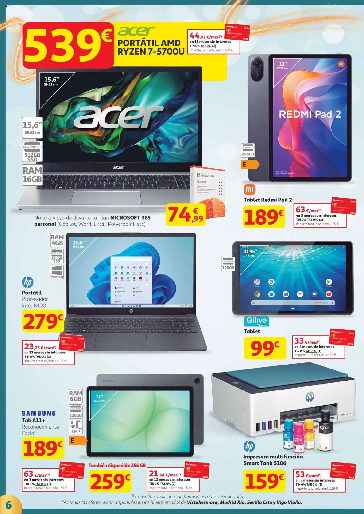 Alcampo - Canarias │ válido desde el 18.12.2025 | Página: 6 | Productos: Té, Tablet, Impresora