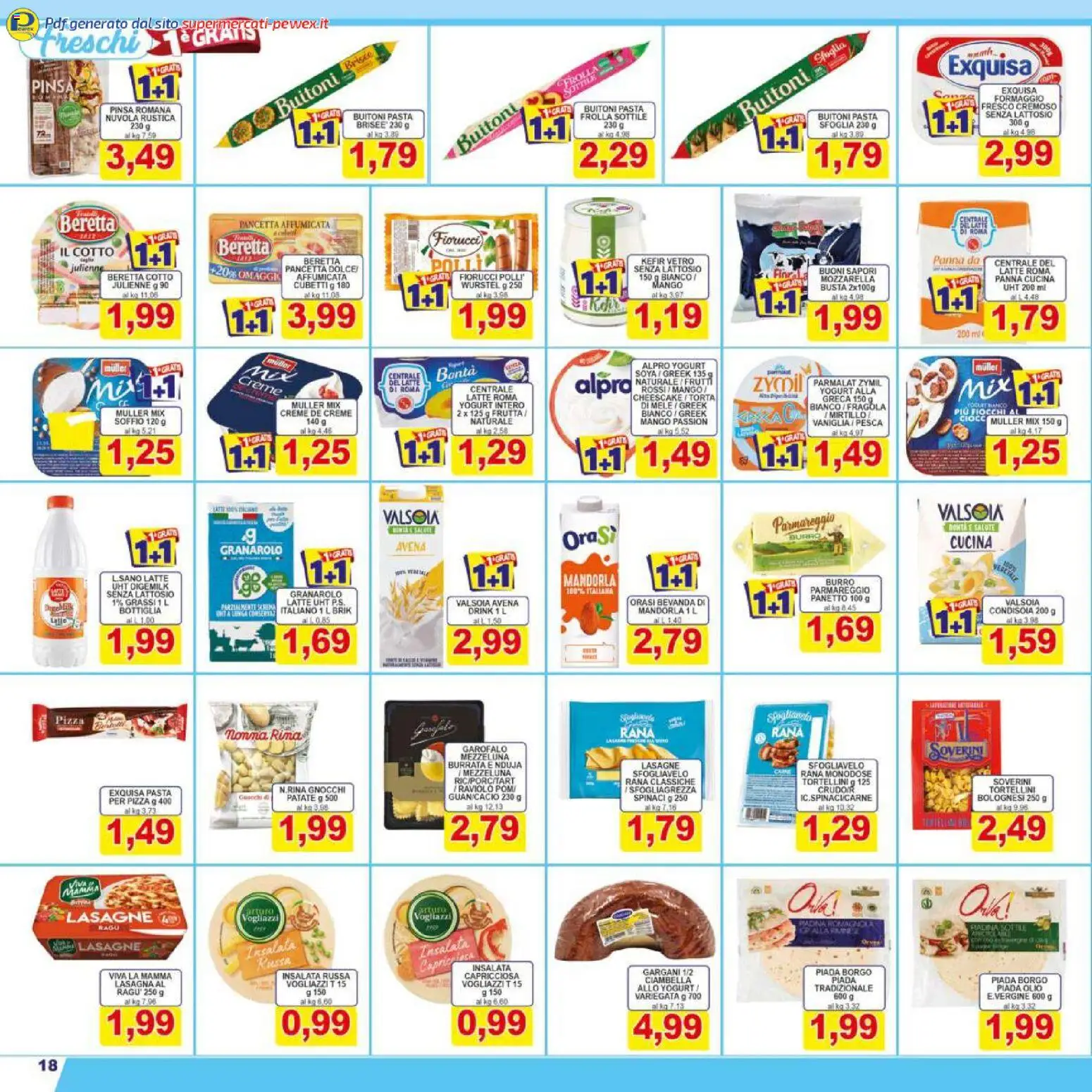 Volantino Pewex del 13.02.2026 | Pagina: 18 | Prodotti: Panna, Olio, Mango, Gnocchi
