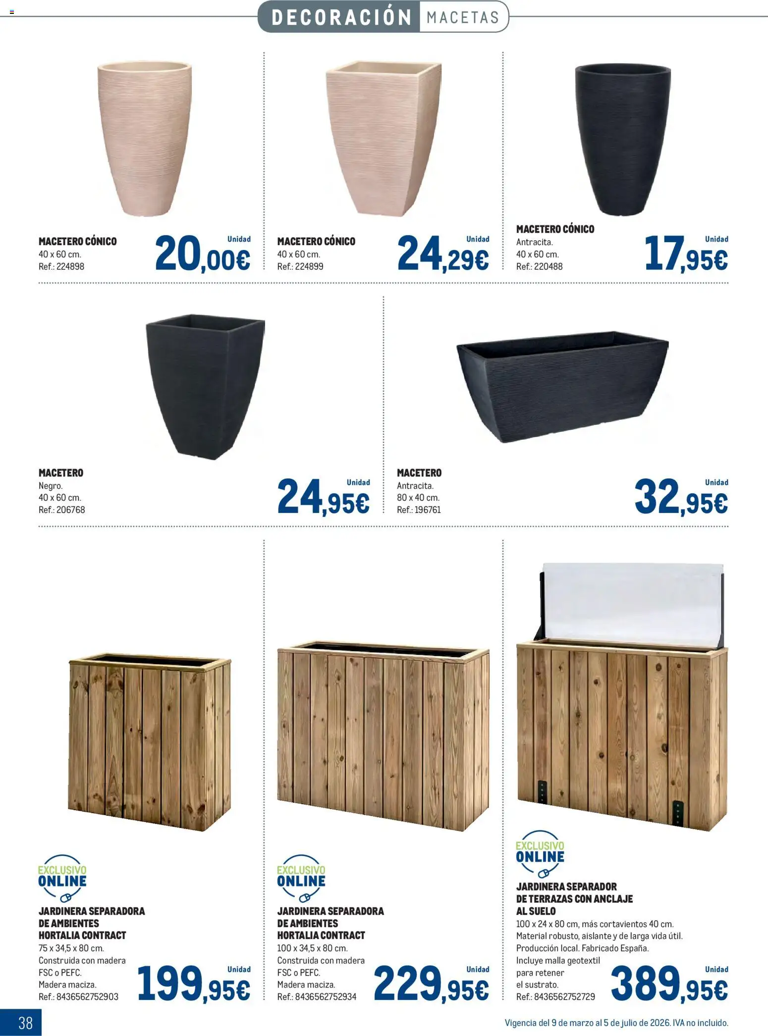 Makro - Especial Terrazas │ válido desde el 09.03.2026 | Página: 38 | Productos: Jardinera, Macetero