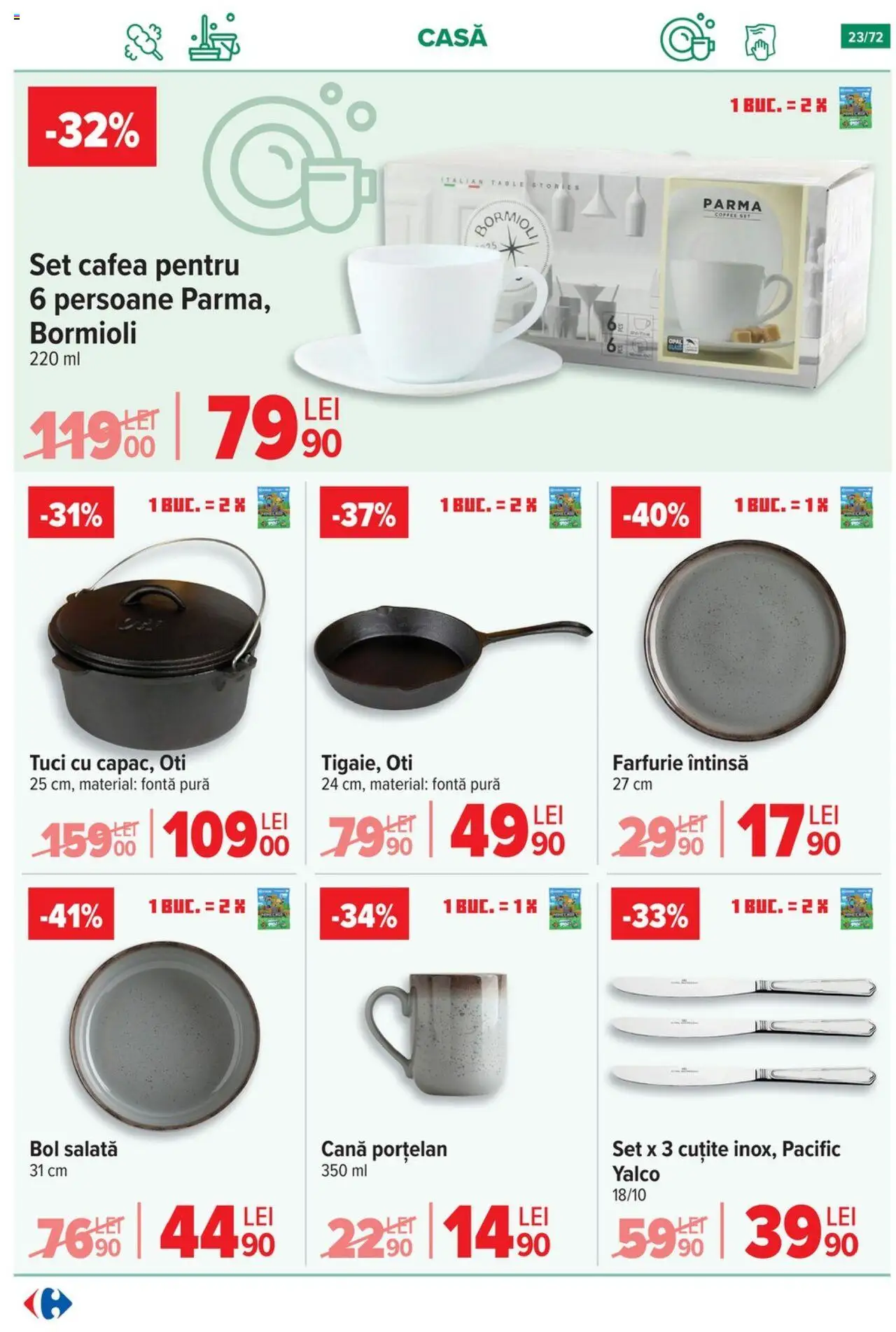 Noul catalog Carrefour – valabil de la 15.10.2025 | Pagină: 24 | Produse: Bol, Farfurie, Cafea, Salată