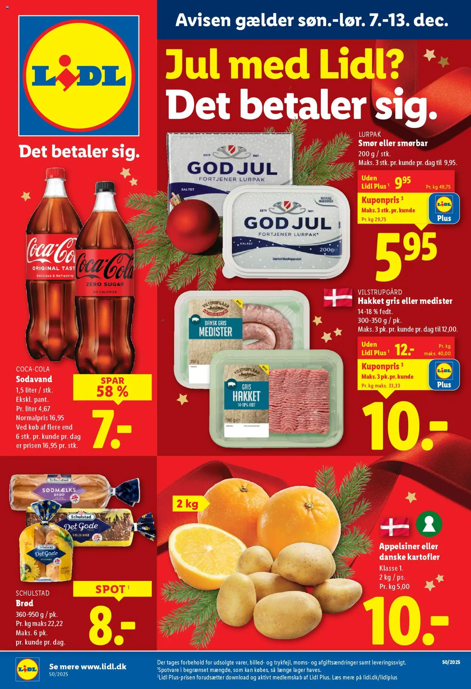 Lidl tilbudsavis – gyldig fra 07.12.2025 | Side: 1 | Produkter: Brød, Kartofler, Sodavand, Søm