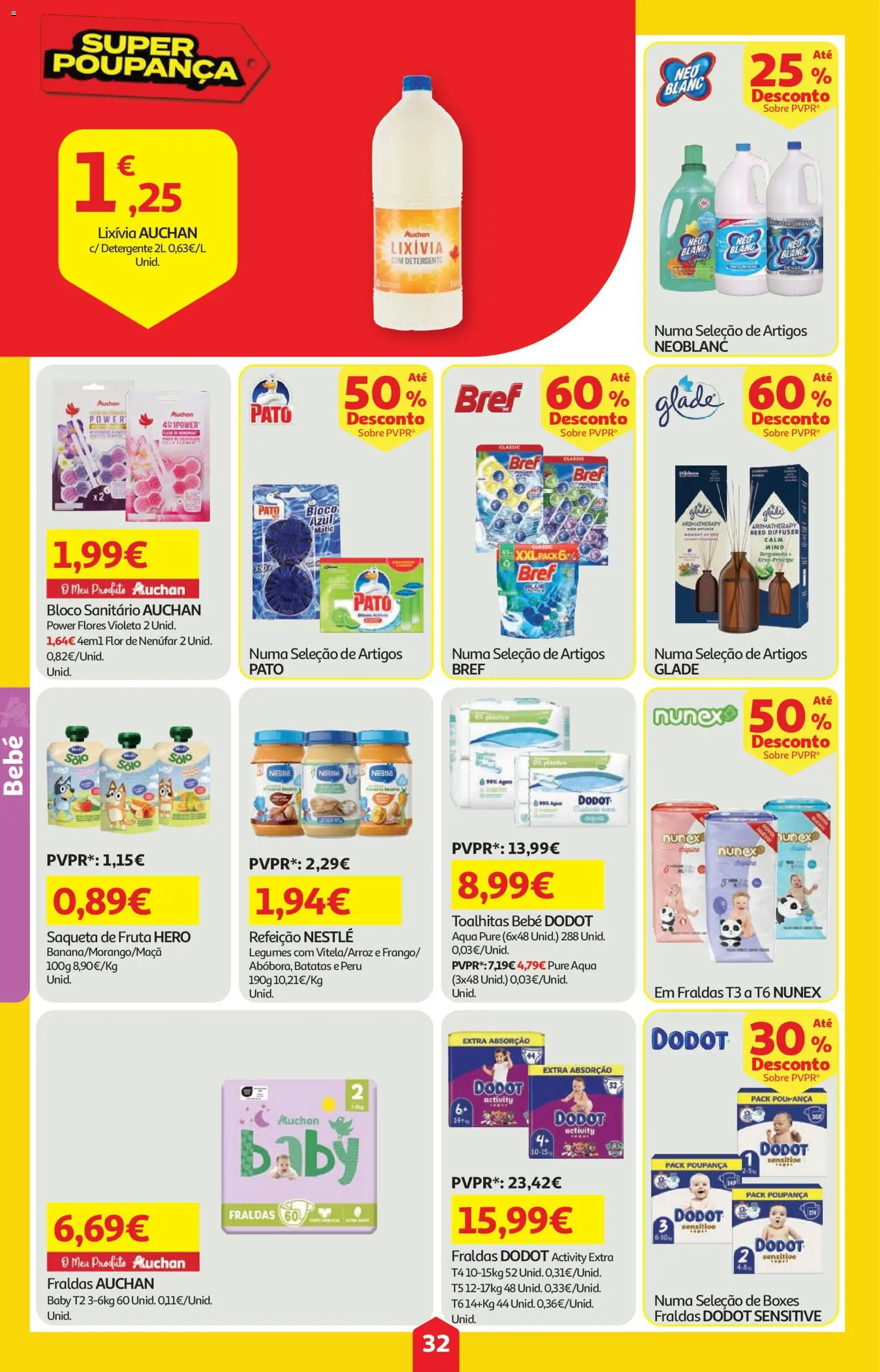 Auchan folheto │ válido de 23.04.2026 | Página: 32 | Produtos: Flores, Fraldas, Fraldas dodot, Nestlé