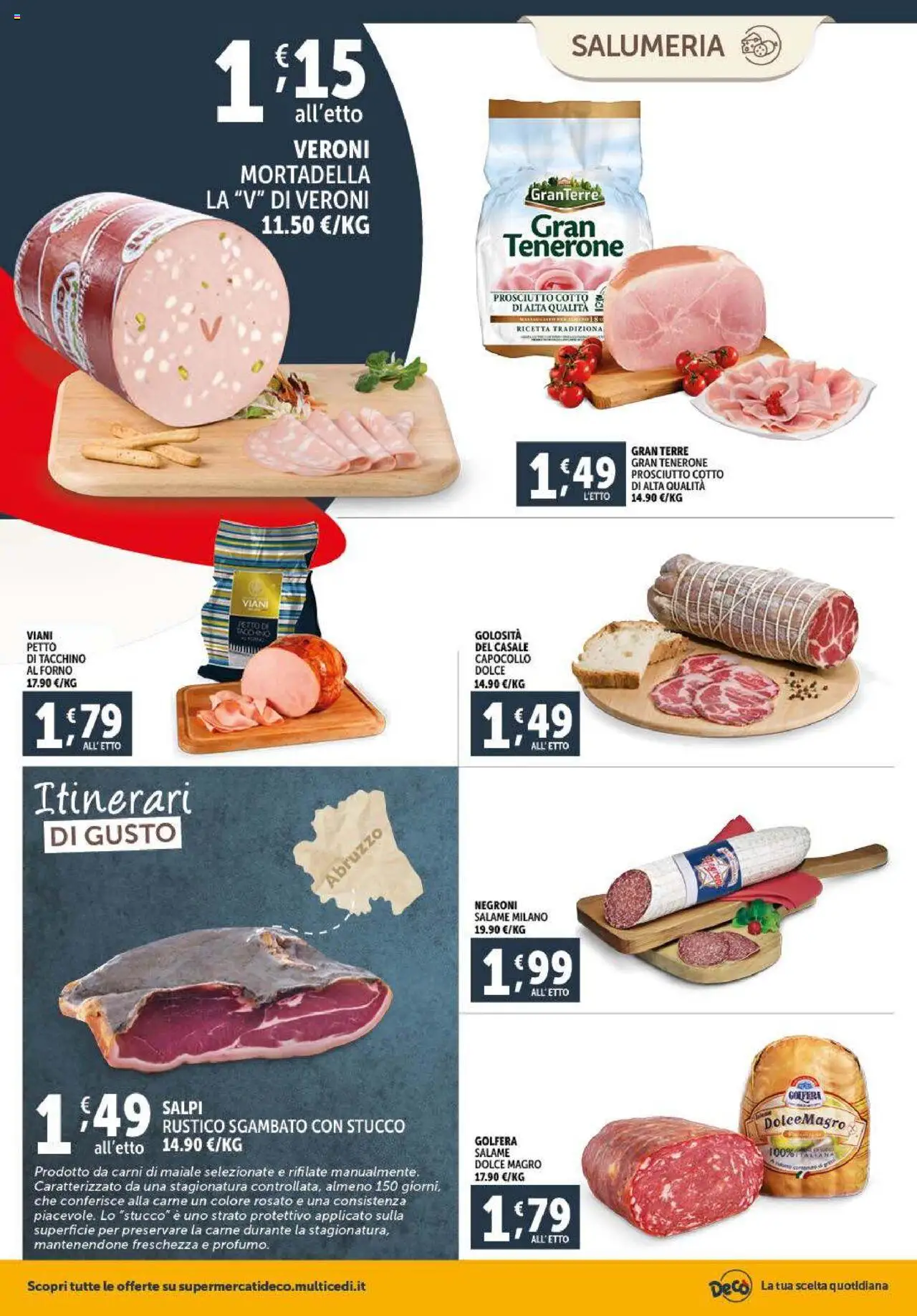 Volantino Decò del 23.09.2025 | Pagina: 3 | Prodotti: Maiale, Tacchino, Mortadella, Forno
