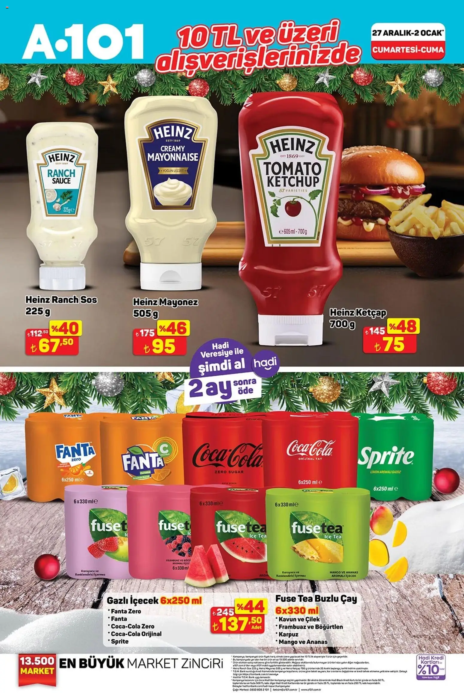 A101 Katalog - 27.12.2025 tarihinden itibaren geçerlidir | Sayfa: 6 | Ürünler: Ranch sos, Böğürtlen, Kavun, Sprite