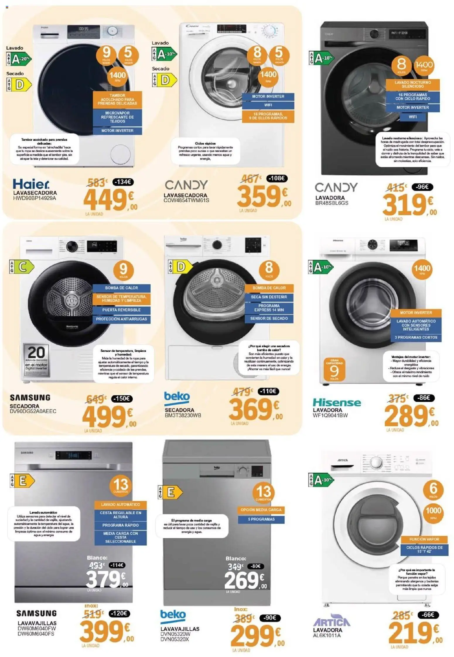 E.Leclerc folleto │ válido desde el 07.01.2026 | Página: 3 | Productos: Ropa, Βρεφικό κρεβάτι, Lavadora, Lavavajillas