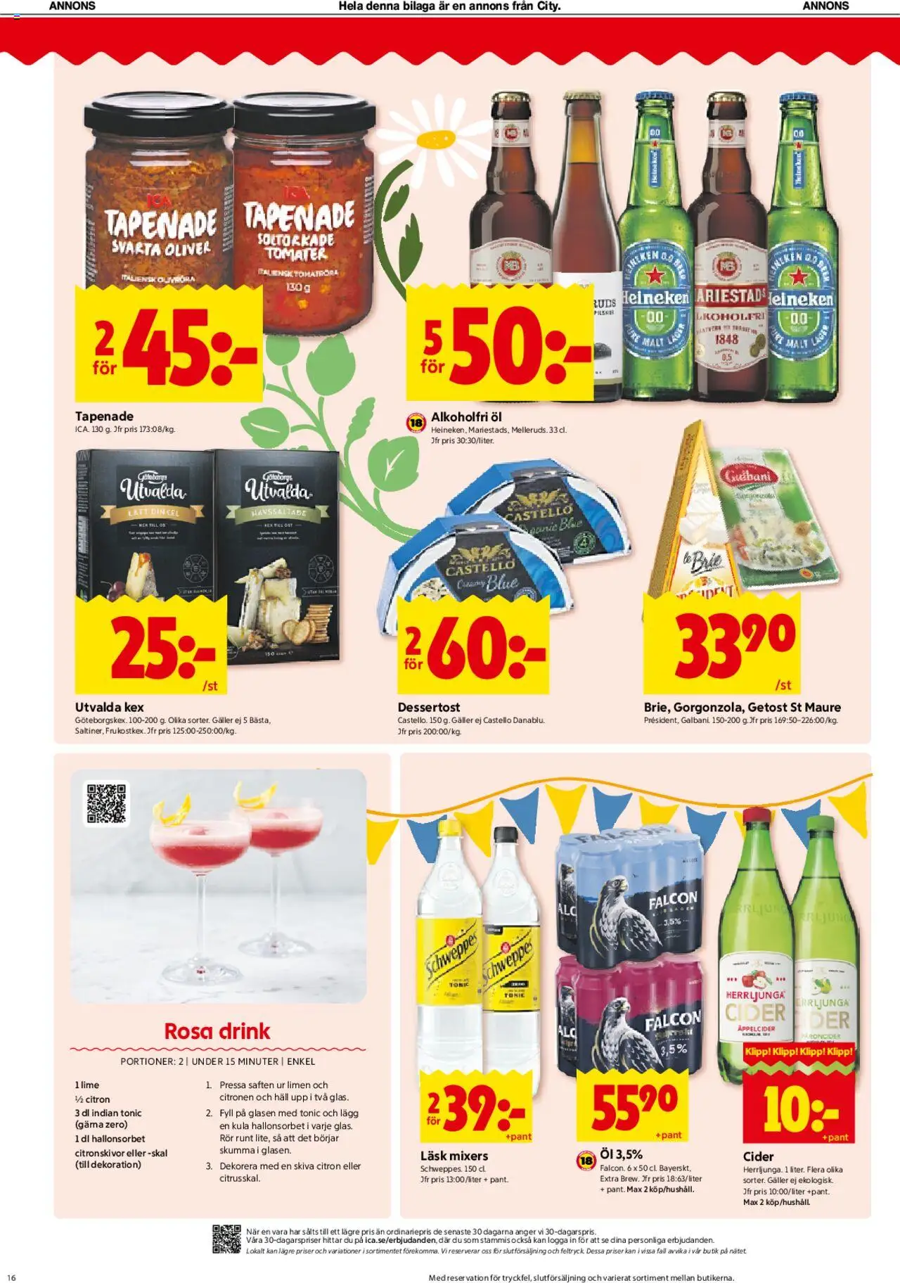 ICA Kvantum reklamblad aktuell från 16.06.2025 | Sida: 16 | Produkter: Tapenade, Galler, Getost, Ost