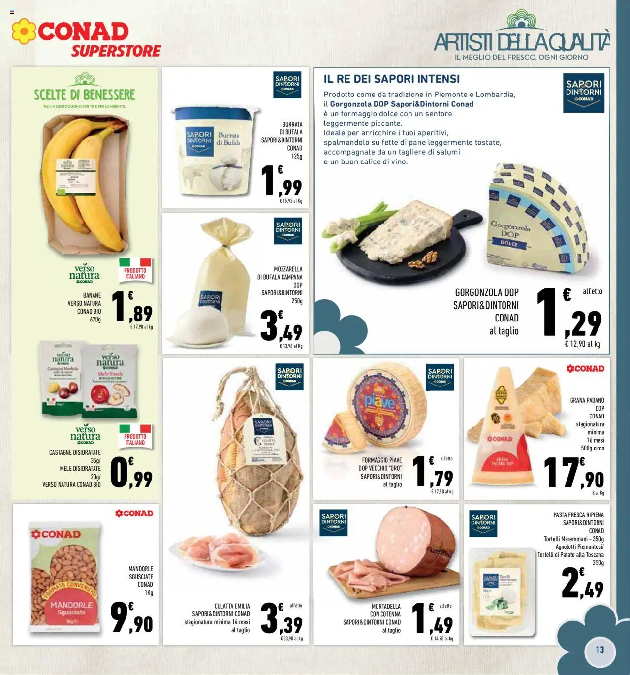Volantino Conad del 08.10.2025 | Pagina: 13 | Prodotti: Mozzarella, Mortadella, Tagliere, Tortelli