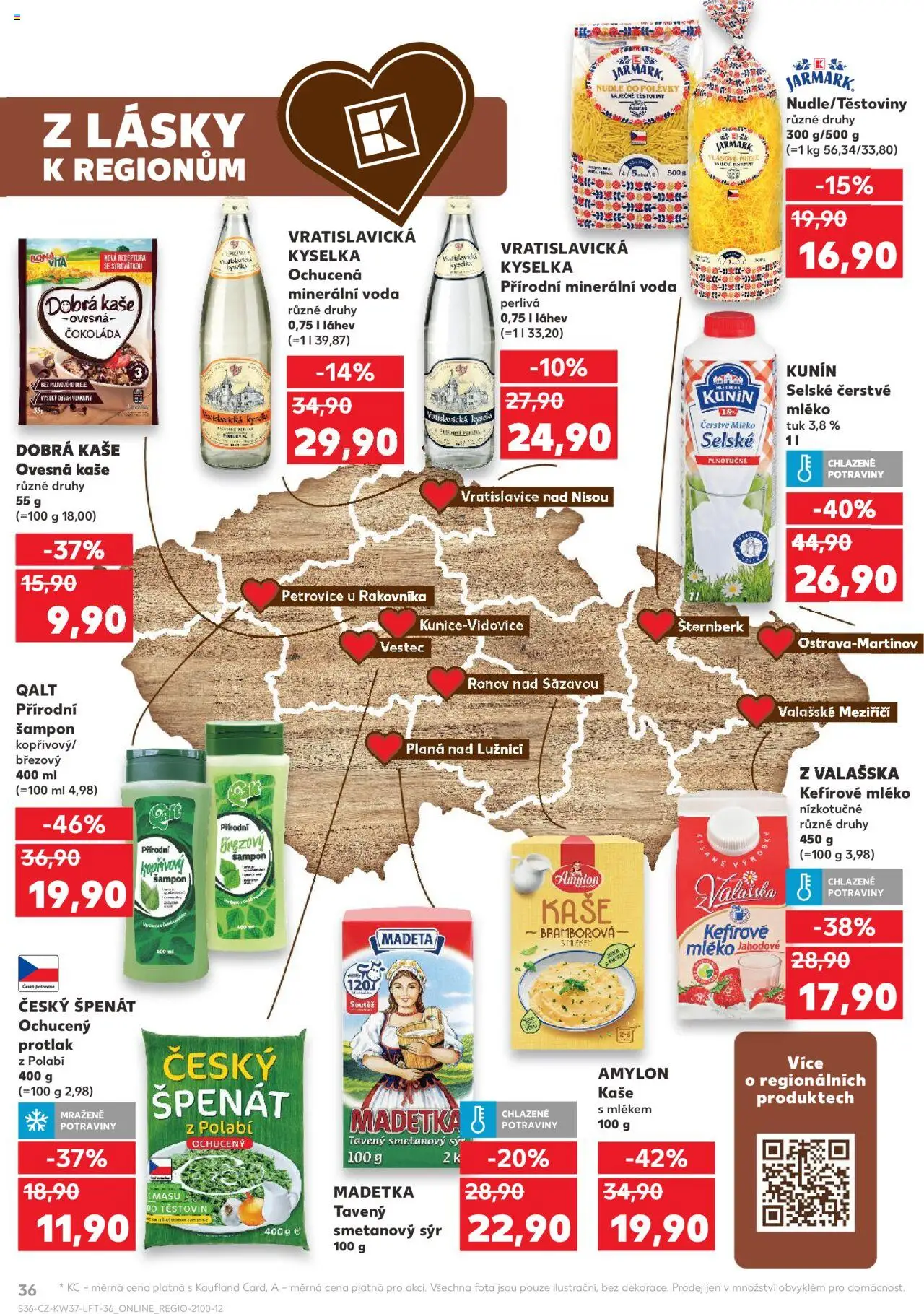 Kaufland leták - Liberec od 10.09.2025 | Strana: 36 | Produkty: Voda, Sýr, Těstoviny, Láhev