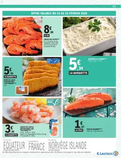 E.Leclerc - Prévisualisation de E.Leclerc catalogue semaine 9 valide à partir de 24.02.2026 | Page: 11 | Produits: Pavé de saumon, Pêche, Morue, Saumon