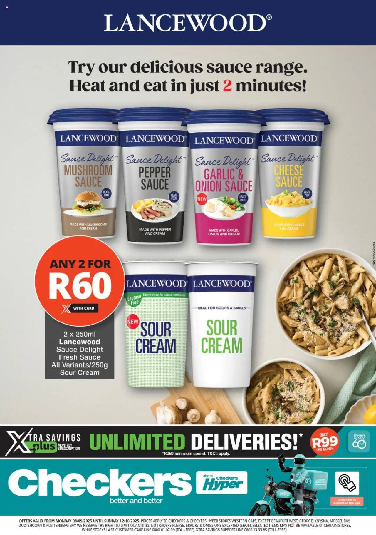 New Checkers catalogue – valid from 08.09.2025 | Page: 1 | Products: Sauces, Cream, Sauce, Pepper