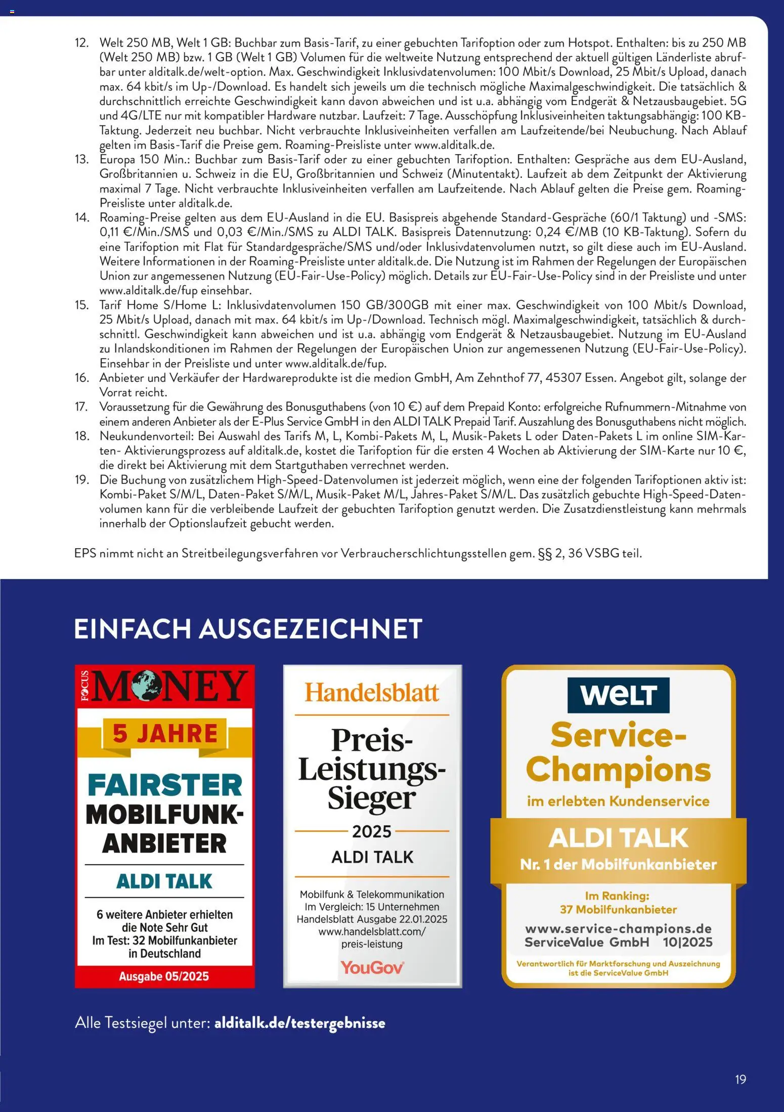 Aldi Talk – gültig ab 12.11.2025 | Seite: 19