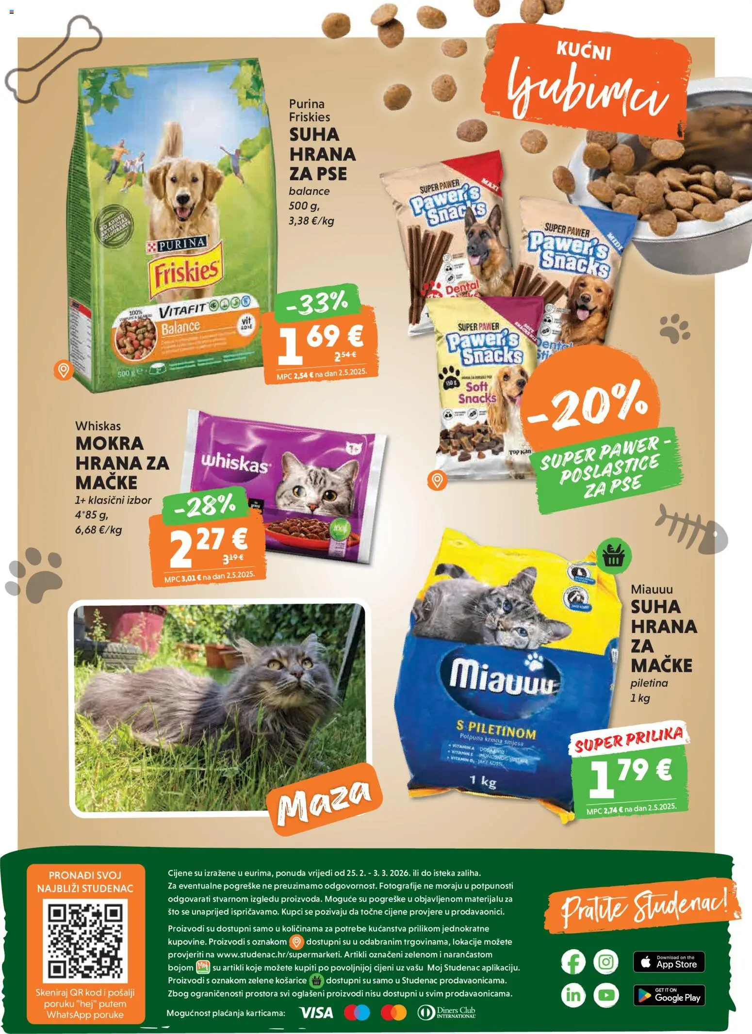 Studenac katalog | vrijedi od 25.02.2026 | Stranica: 31 | Proizvodi: Whiskas, Piletina, Hrana za pse, Suha hrana za pse