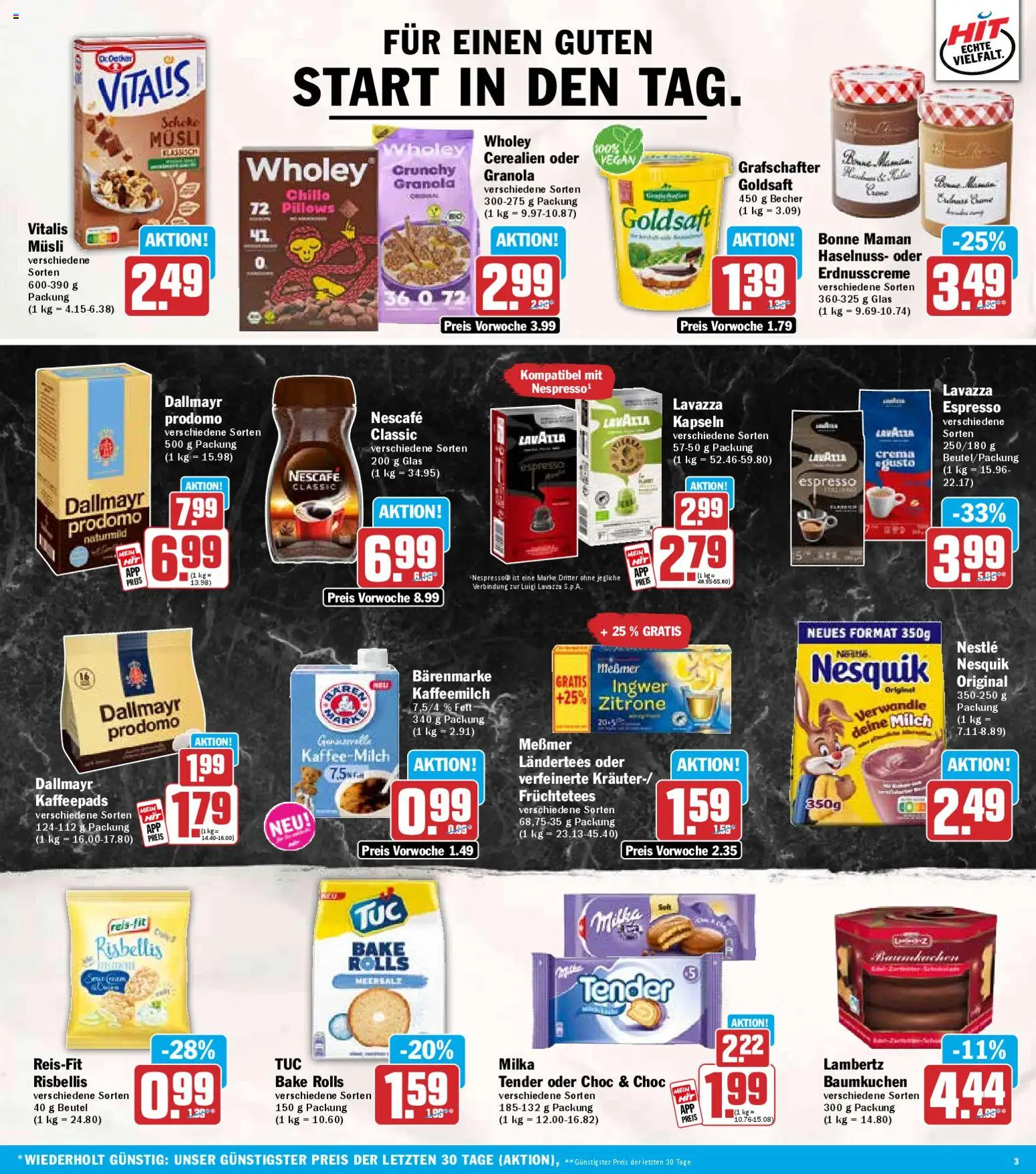 HIT Prospekt 	 – gültig ab 03.11.2025 | Seite: 3 | Produkte: Musli, Lavazza, Kaffeepads, Nesquik