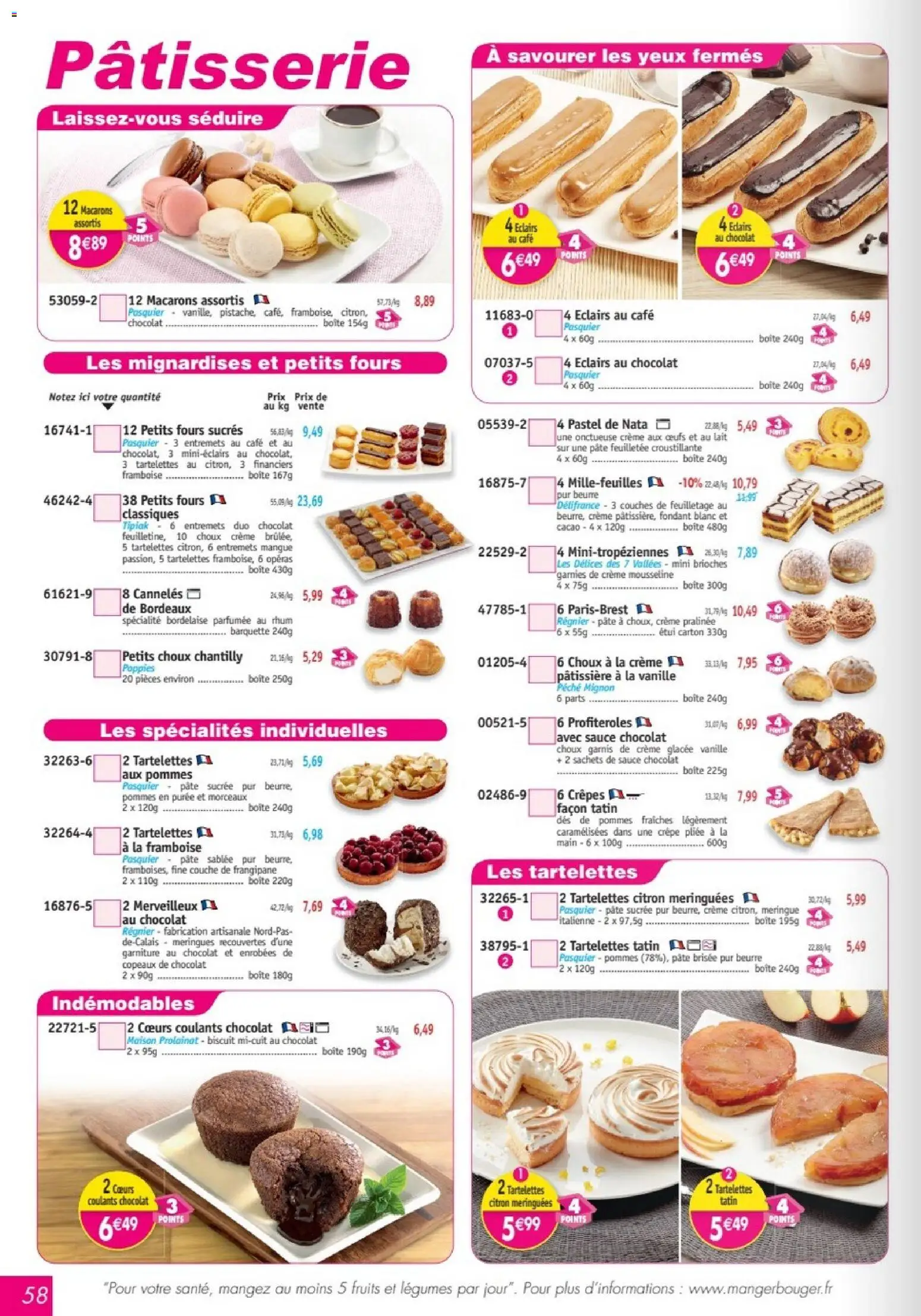 {H1} | Page: 58 | Produits: Citron, Mangue, Étui, Pâte feuilletée