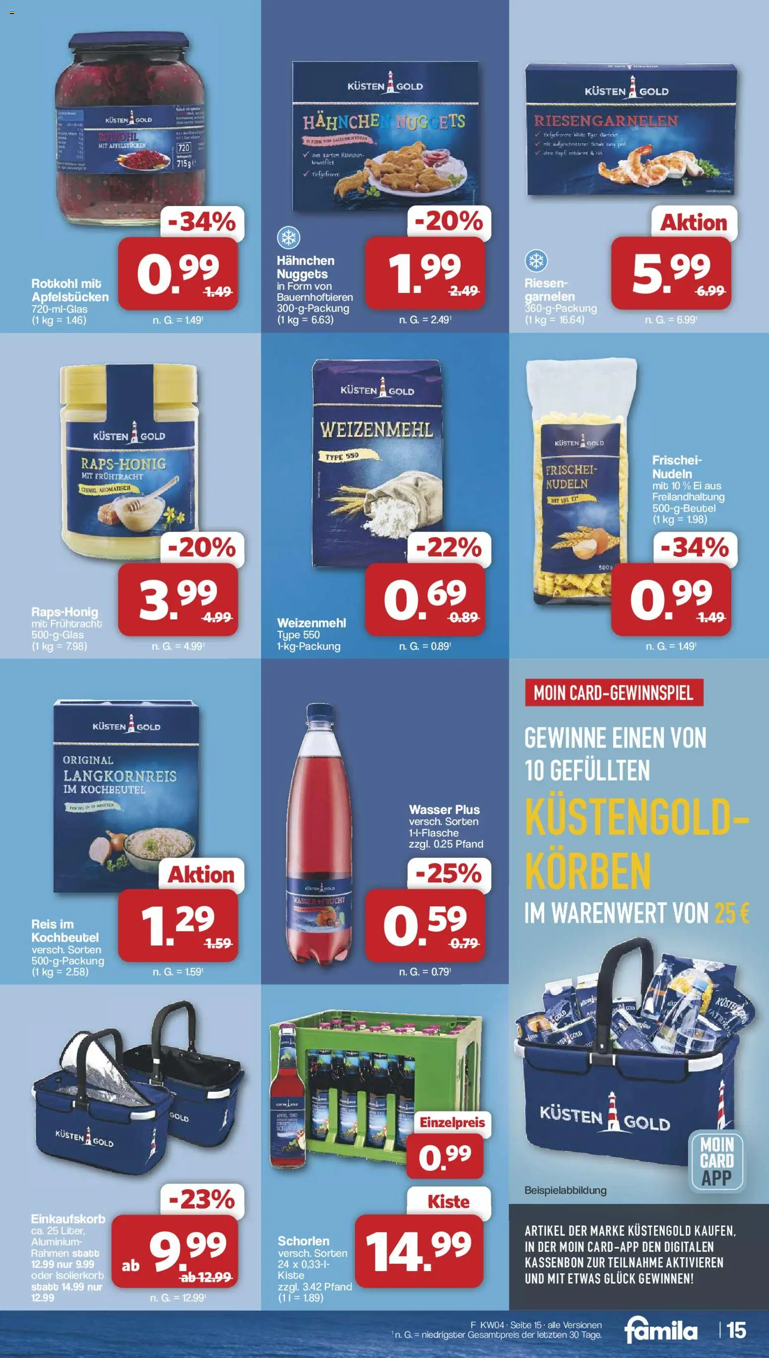 Famila Nordwest Prospekt 	 – gültig ab 19.01.2026 | Seite: 15 | Produkte: Hahnchen, Weizenmehl, Garnelen, Reis