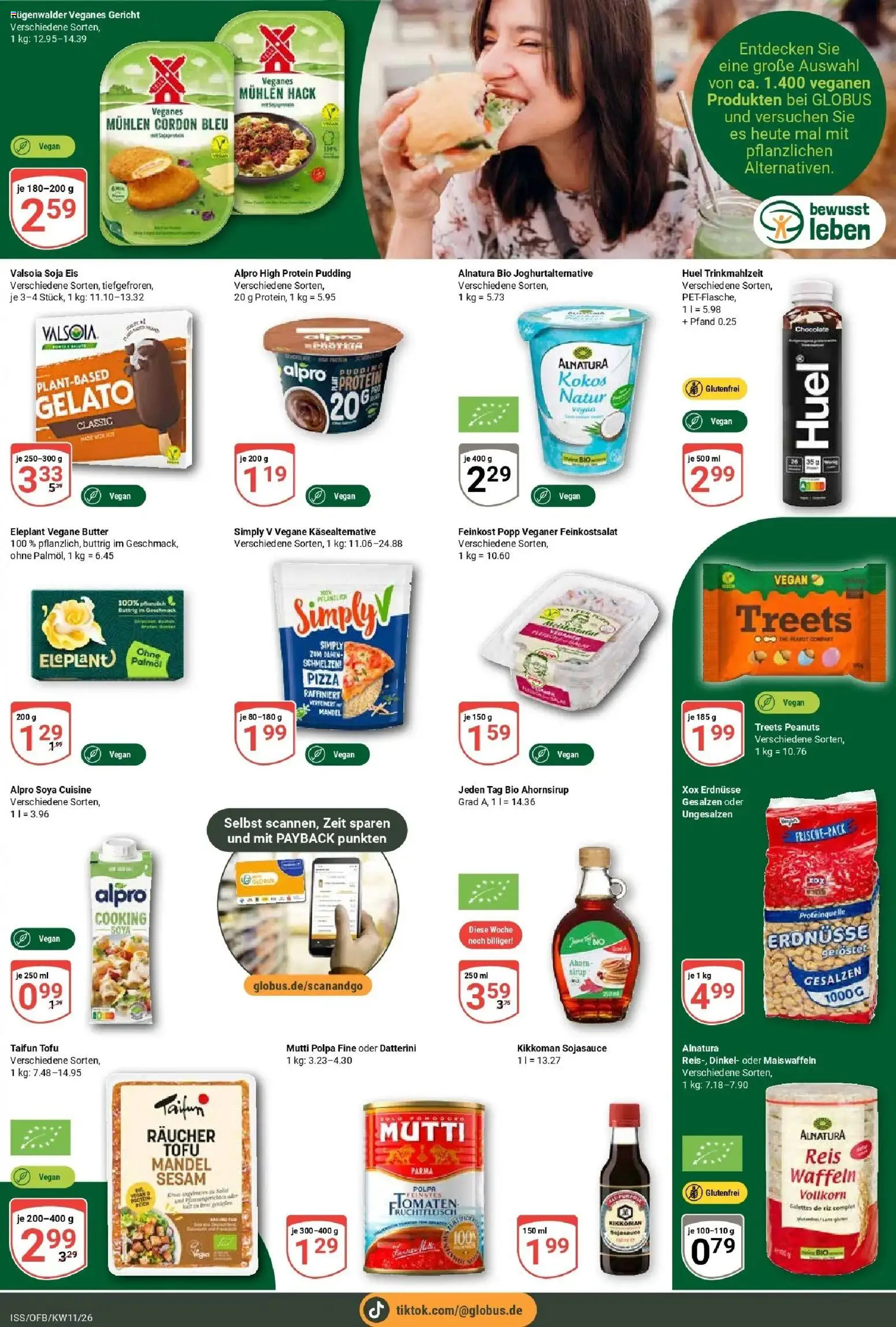 Globus prospekt Isserstedt	 – gültig ab 09.03.2026 | Seite: 14 | Produkte: High protein pudding, Butter, Waffeln, Eis
