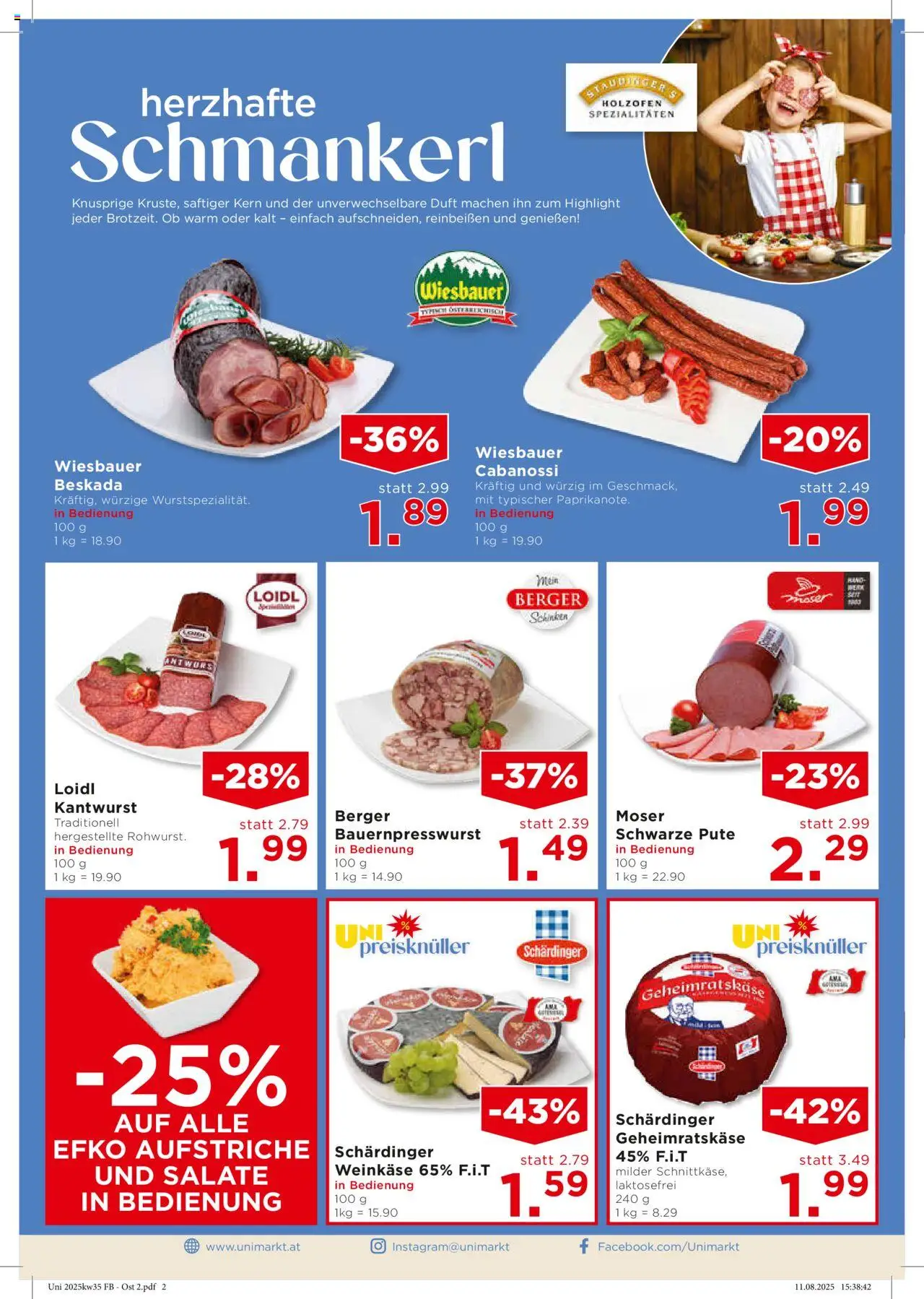 Unimarkt Ost gültig ab 27.08.2025 | Seite: 2 | Produkte: Duft, Schinken