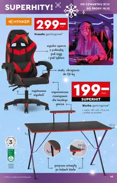 Pogląd oferty "Biedronka Black Friday" - ważna od 24.11.2025 | Strona: 47 | Produkty: Monitor, Poduszka, Półka, Krzesło