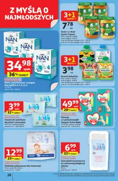 Auchan Gazetka - Pewność niskich cen Hipermarket od 31.07.2025 | Strona: 28 | Produkty: Pieluchomajtki, Mleko modyfikowane, Płatki kosmetyczne, Truskawki