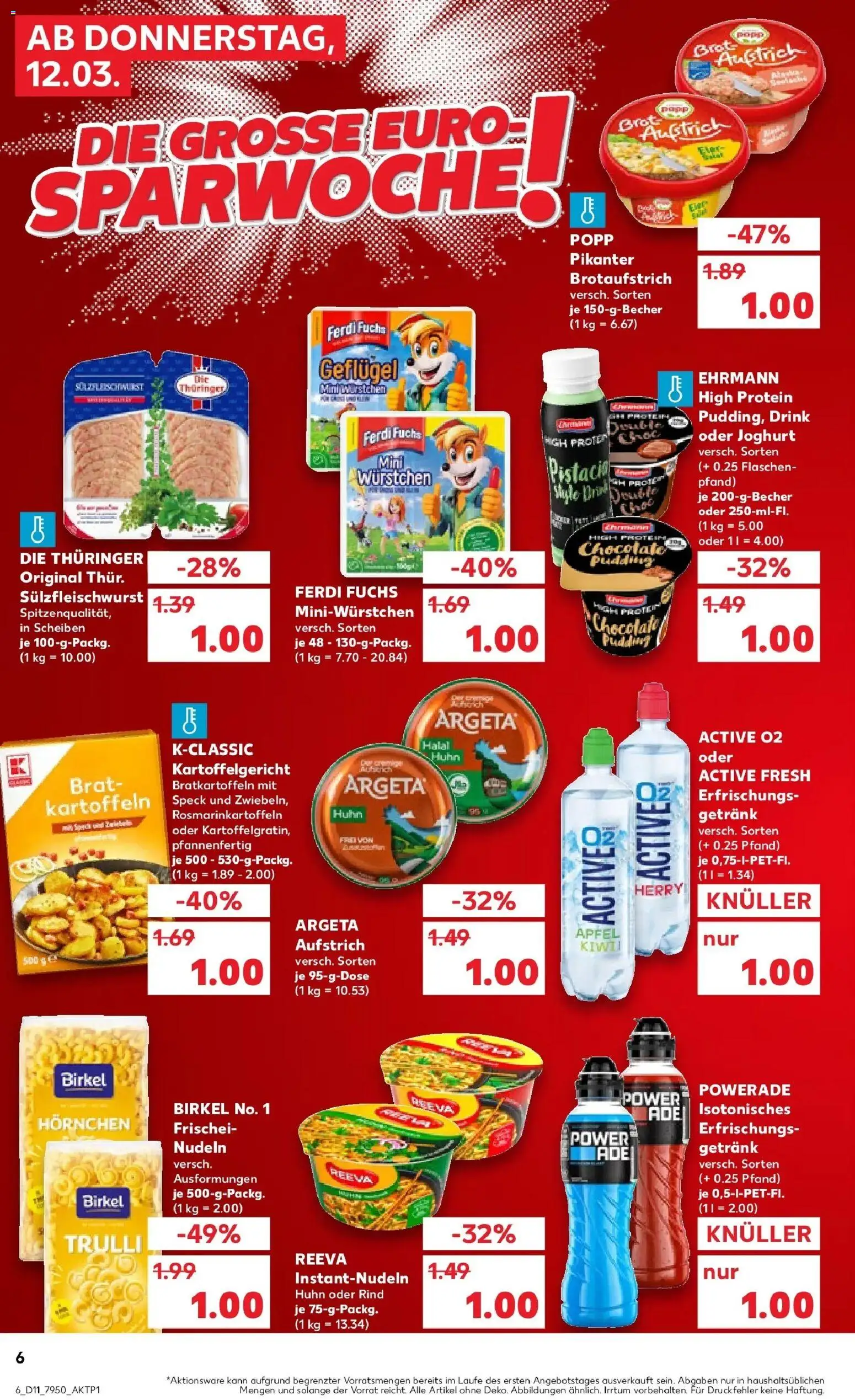 Kaufland Prospekt Rendsburg	 – gültig ab 09.03.2026 | Seite: 18 | Produkte: Pudding, Powerade, Pasta, Brot