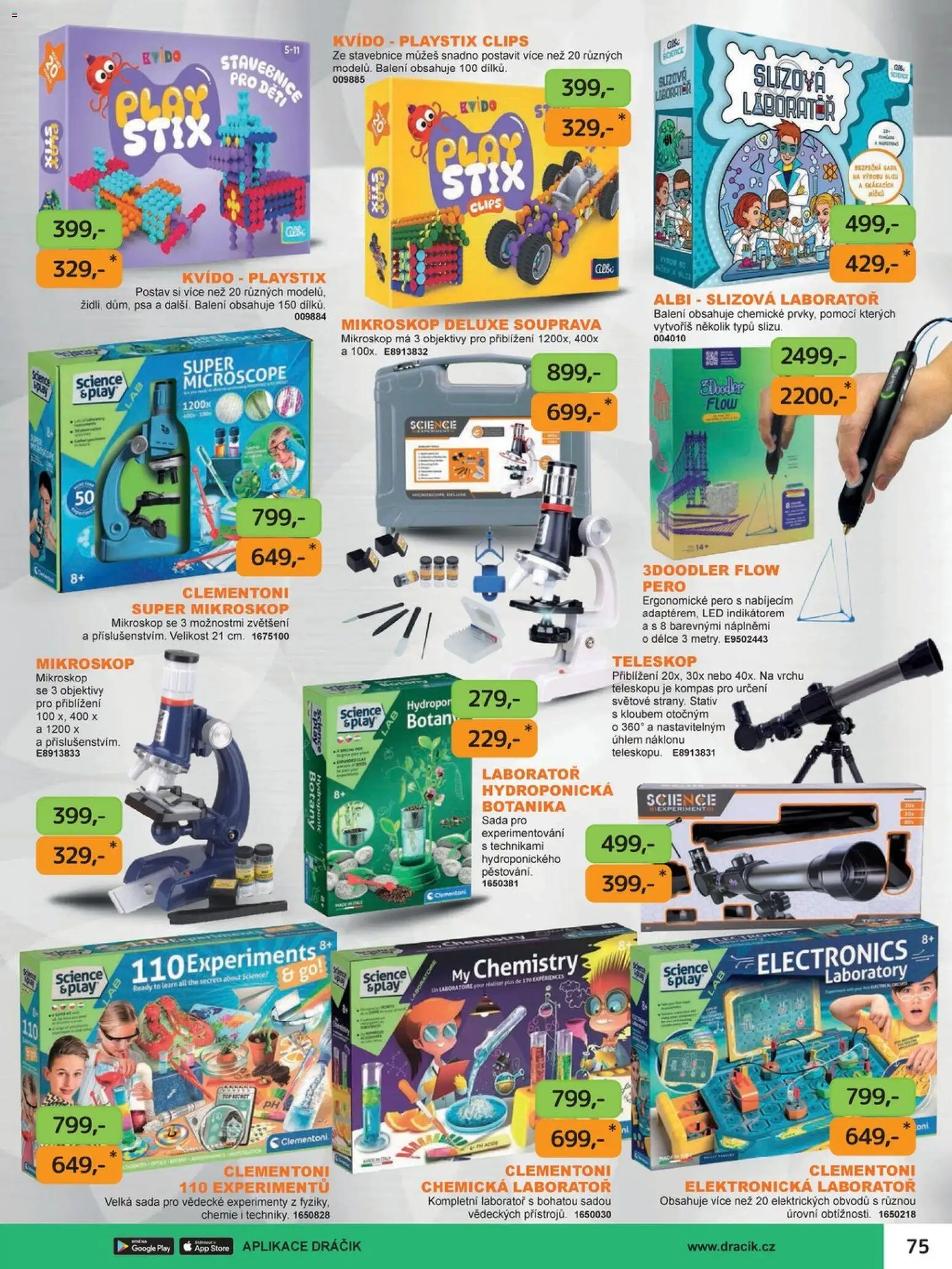 Dráčik leták od 03.10.2025 | Strana: 85 | Produkty: Pero, Stavebnice, Mikroskop, LED