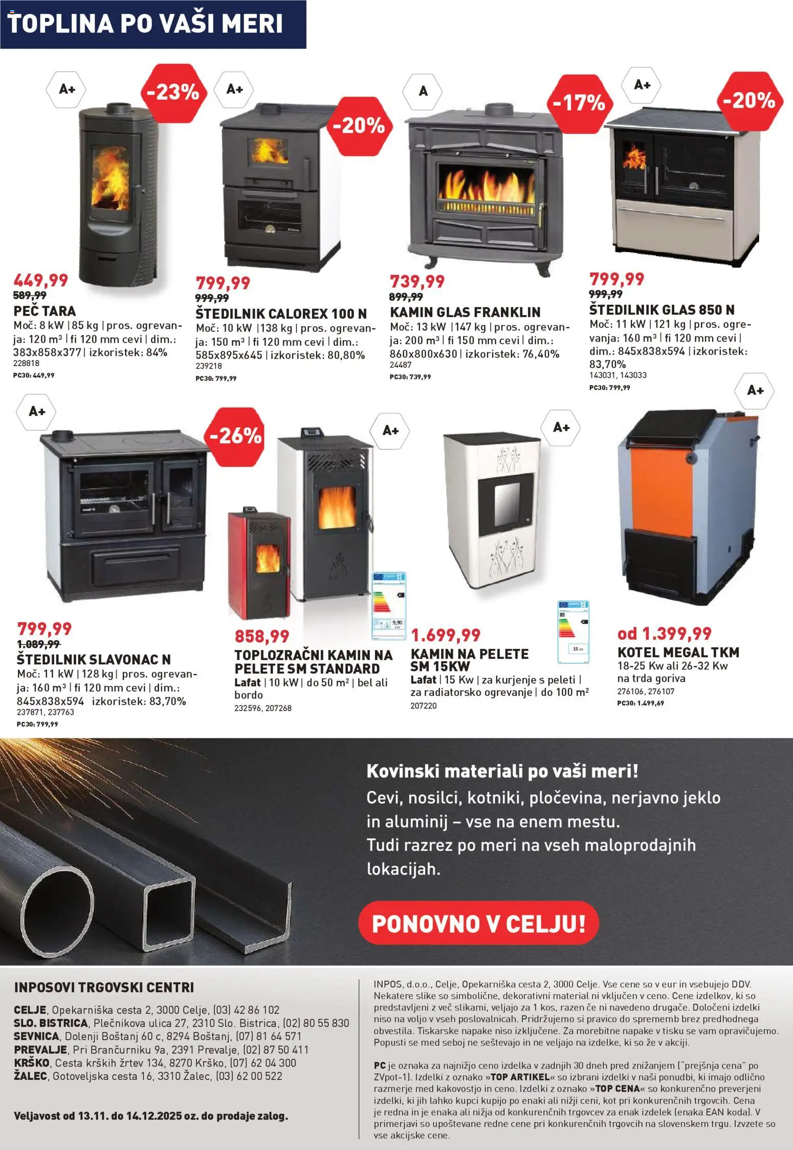 Novi Inpos katalog ponudbe – veljaven od 13.11.2025 | Stran: 28 | Izdelki: Štedilnik