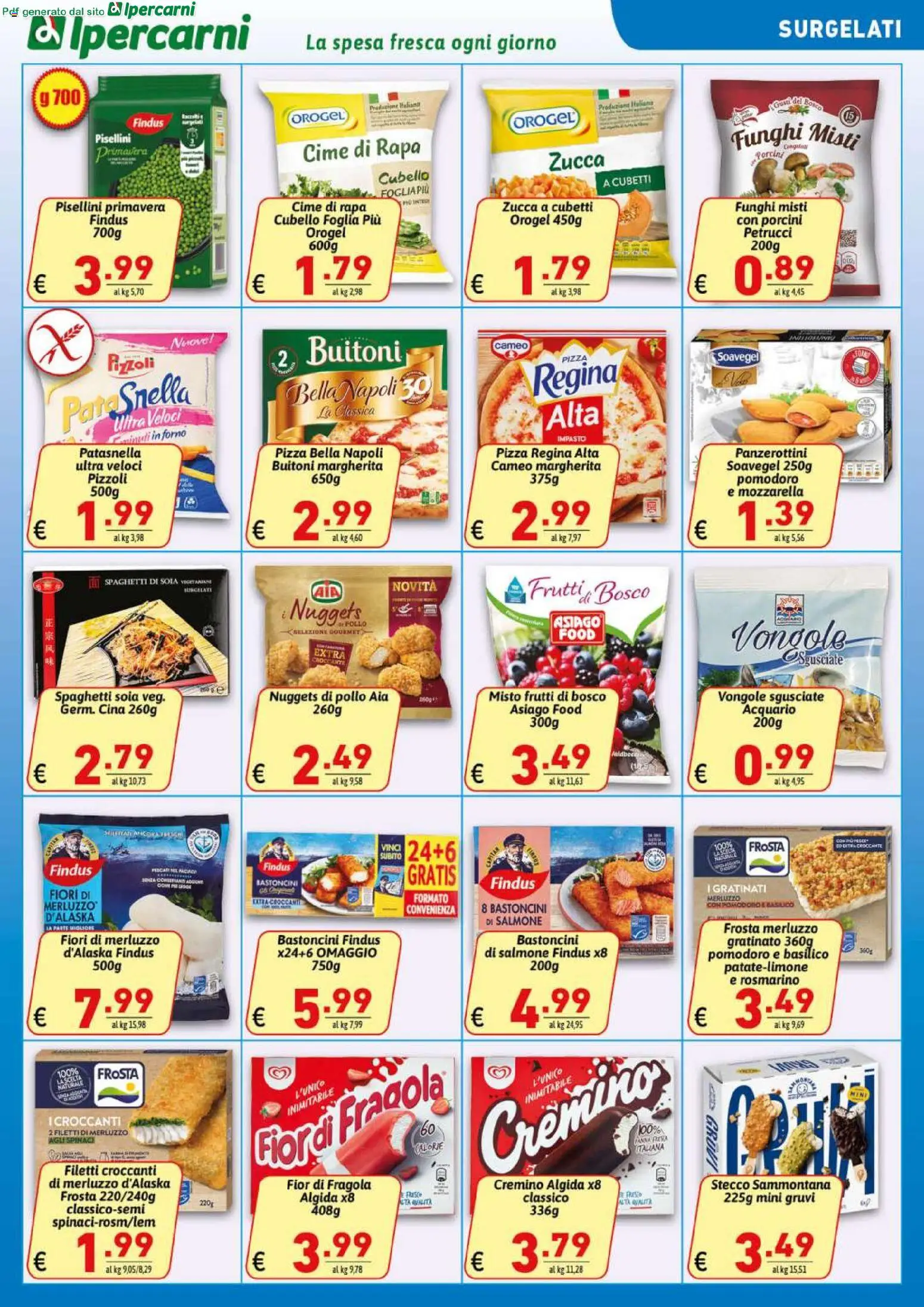 Volantino Ipercarni del 06.03.2026 | Pagina: 11 | Prodotti: Merluzzo, Funghi, Spinaci, Forno