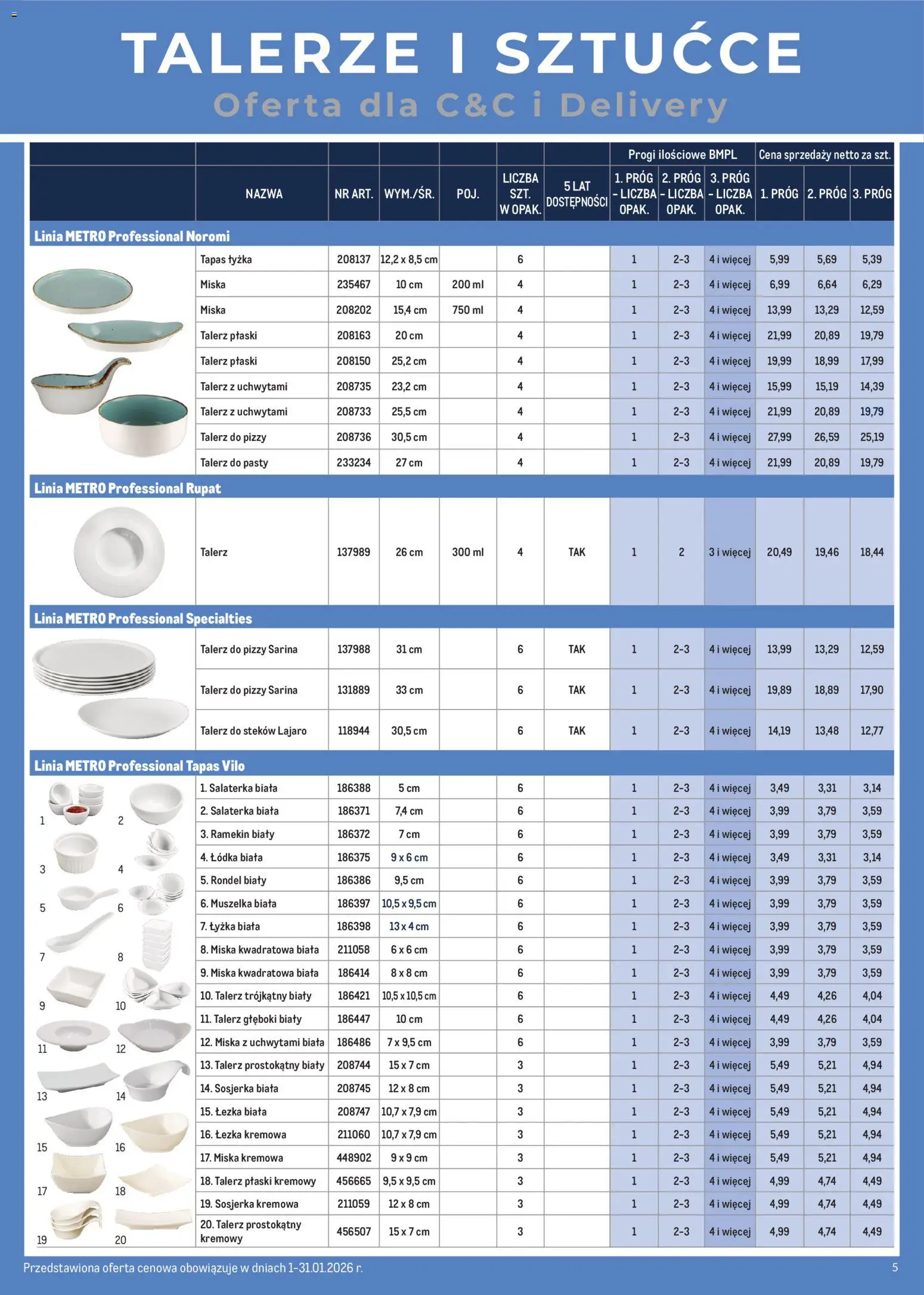 Makro Gazetka - Talerze i sztućce od 01.01.2026 | Strona: 5 | Produkty: Talerze, Sztućce