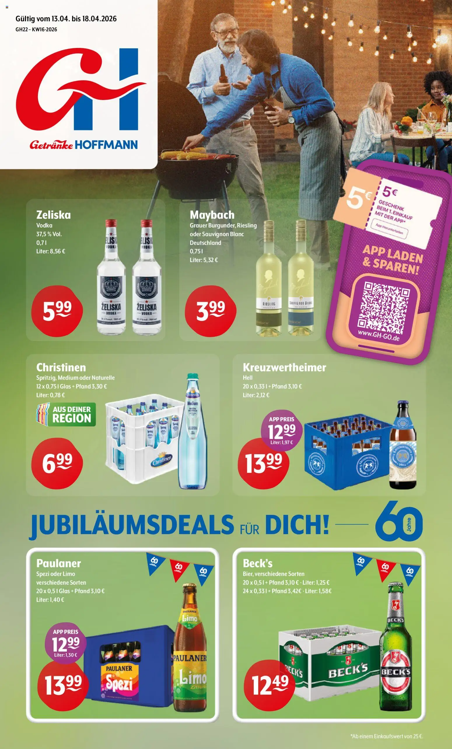 Getränke Hoffmann - Nordrhein - Westfalen – gültig ab 13.04.2026 | Seite: 1 | Produkte: AEG, Vodka, Paulaner