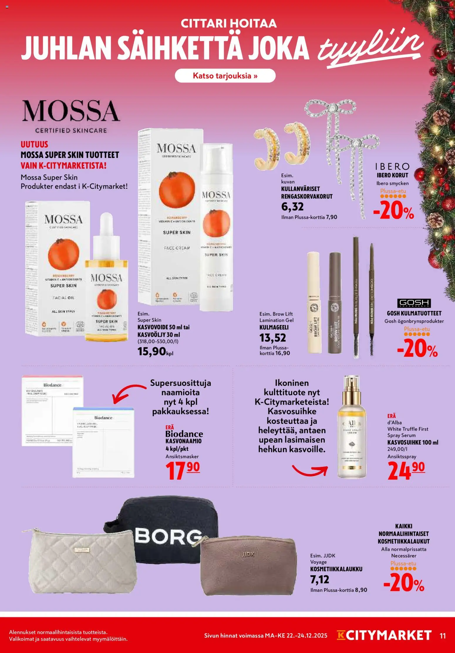K-Citymarket tarjoukset - Joulu – voimassa 22.12.2025 alkaen | Sivu: 11 | Tuotteet: Kasvonaamio, Kasvovoide