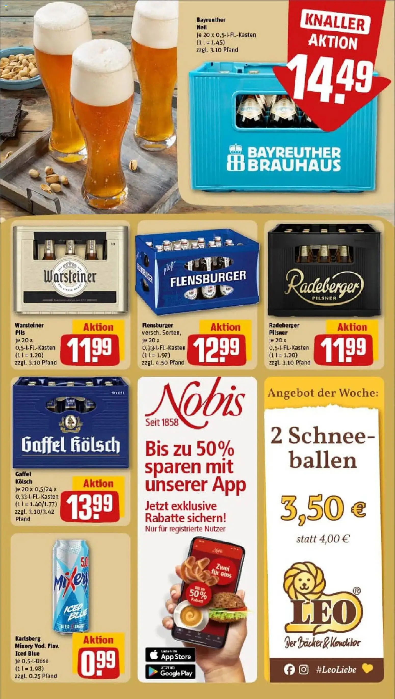 Rewe prospekt Stolberg / Breinig	 – gültig ab 26.01.2026 | Seite: 17 | Produkte: Bayreuther hell, Flensburger, Mixery, Radeberger pilsner