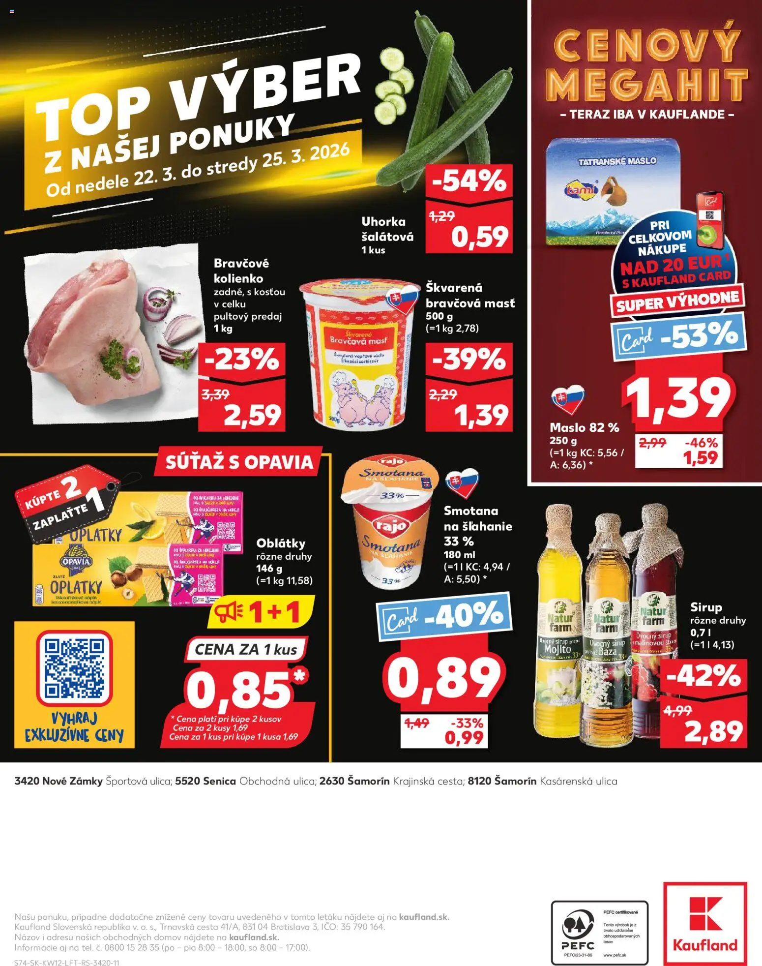 Nové Kaufland akcie – leták je platný od 19.03.2026 | Strana: 74 | Produkty: PC, Maslo, Smotana, Smotana na šľahanie