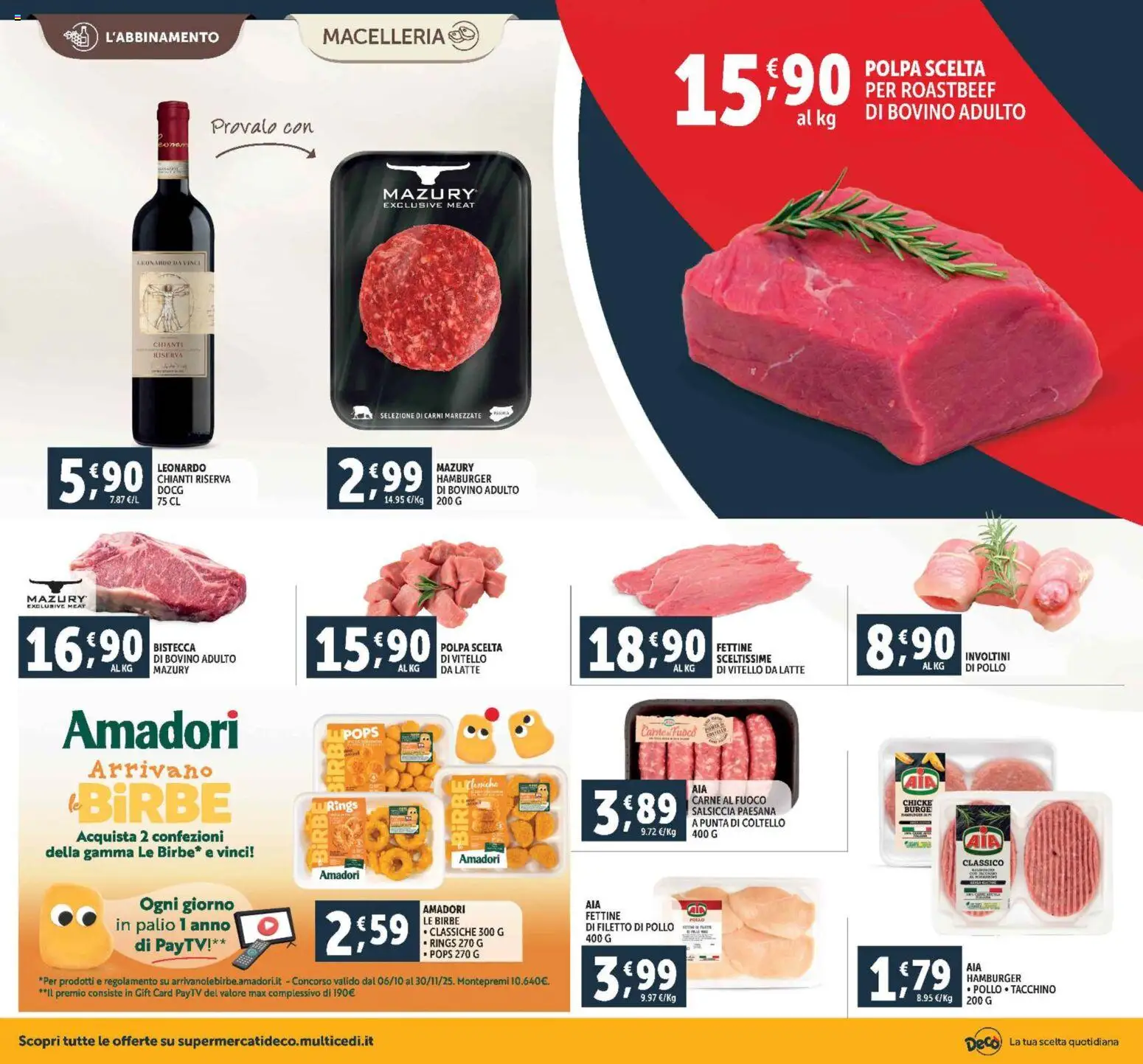 Volantino Decò del 28.10.2025 | Pagina: 4 | Prodotti: Bovino, Salsiccia, Vitello, Hamburger