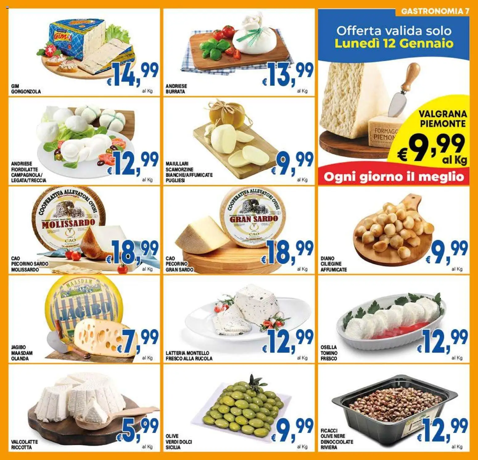 Volantino DEM del 07.01.2026 | Pagina: 7 | Prodotti: Rucola, Gorgonzola, Burrata, Tomino