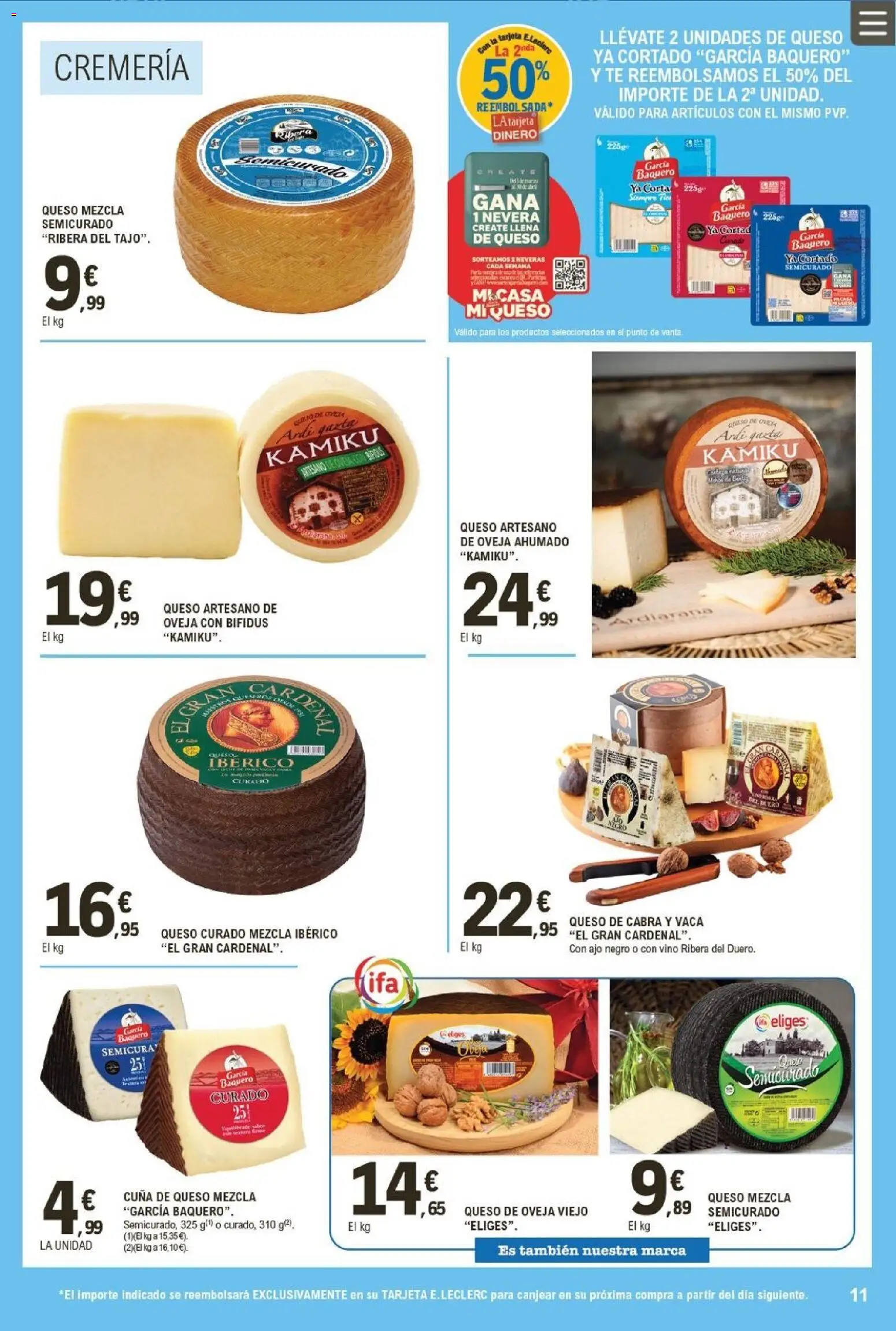 E.Leclerc folleto │ válido desde el 08.04.2026 | Página: 11 | Productos: Queso de oveja, Queso, Vino, Té