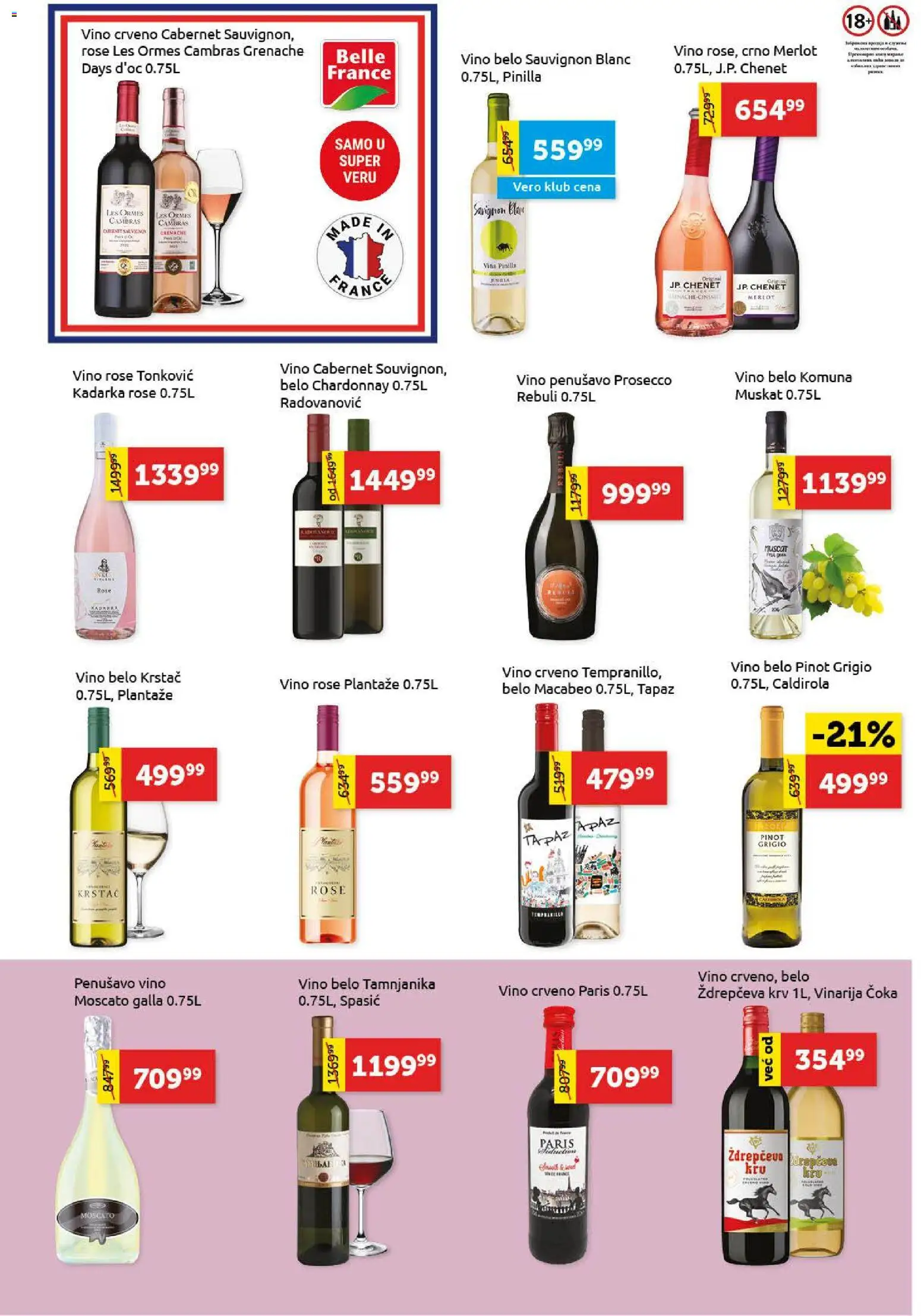 SuperVERO katalog - važi od 13.11.2025 | Strana: 18 | Proizvode: Chardonnay, Pinot grigio, Vino