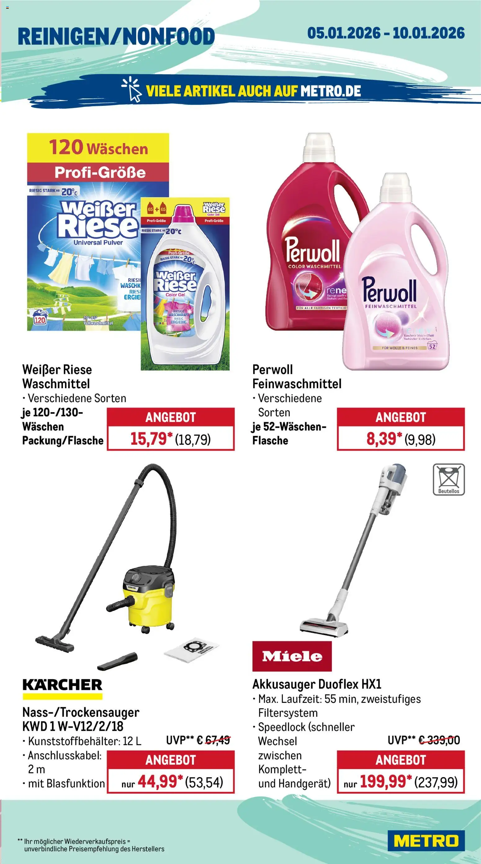 Metro Prospekt 	 – gültig ab 05.01.2026 | Seite: 17 | Produkte: Miele, Perwoll, Waschmittel